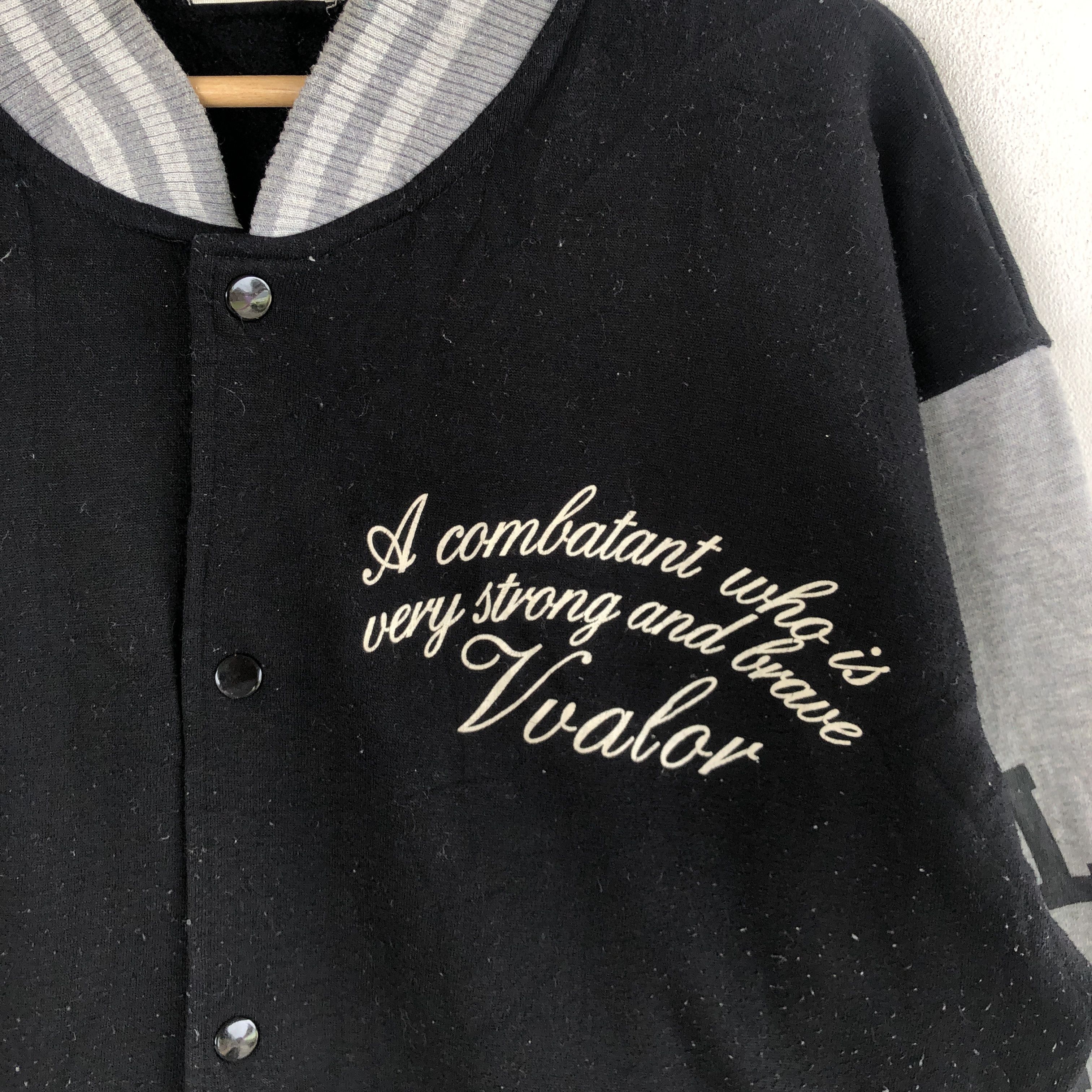 Japanese Brand × Vintage Vintage Y2K Japanese Humor Varsity Sweater Button Sweatshirt Size US L / EU 52-54 / 3 - 5 Thumbnail