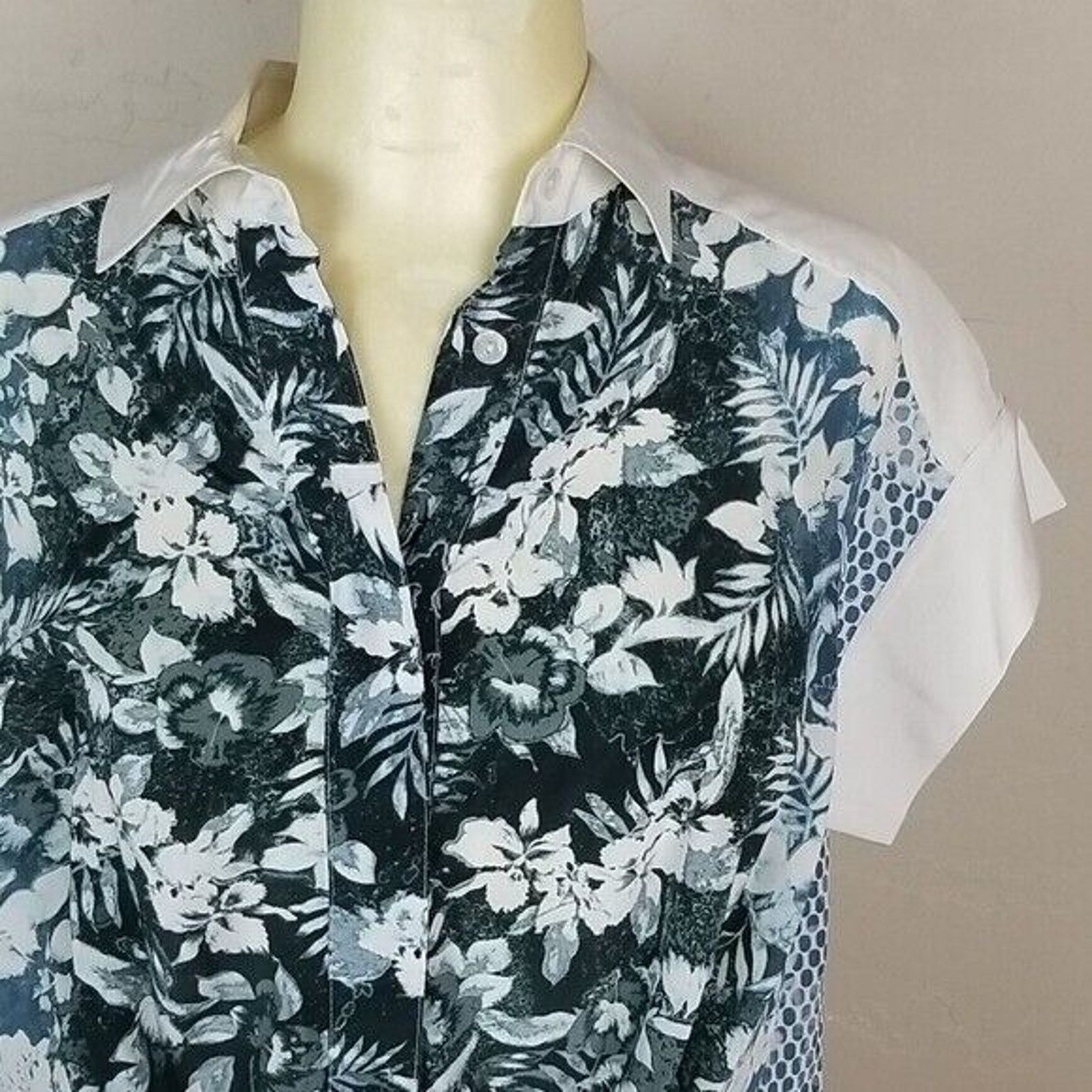 Alexander Wang Alexander Wang Womens Floral Silk Blouse 4 Designer Luxury Size S / US 4 / IT 40 - 2 Thumbnail