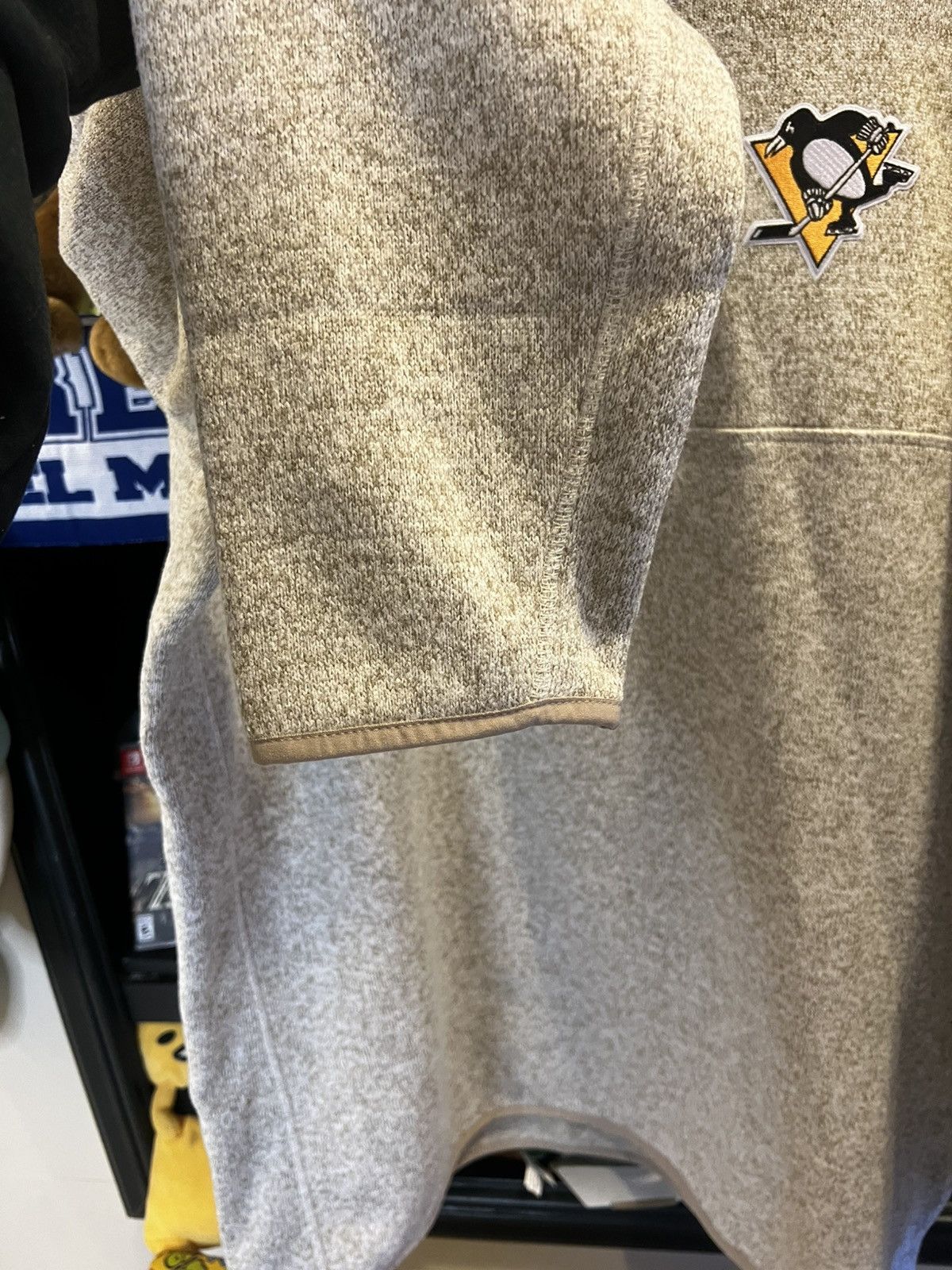 Antigua × NHL Men's Pittsburgh Penguins Antigua Oatmeal Half-Zip Pullover Size US XXL / EU 58 / 5 - 6 Thumbnail