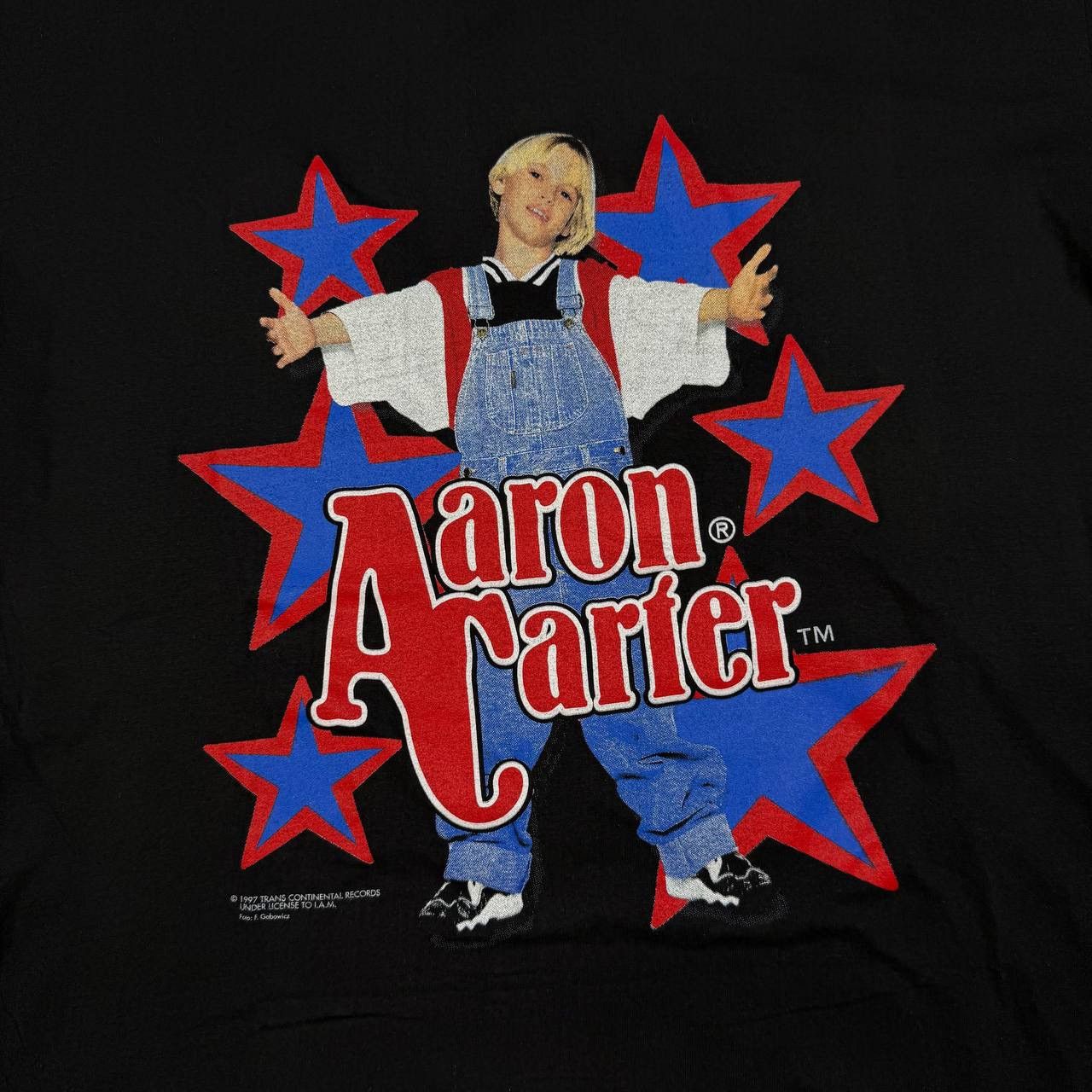 Vintage Vintage T-Shirt Aron Carter 1997 TRANS CONTINENTAL RECORDS Size US XL / EU 56 / 4 - 2 Thumbnail