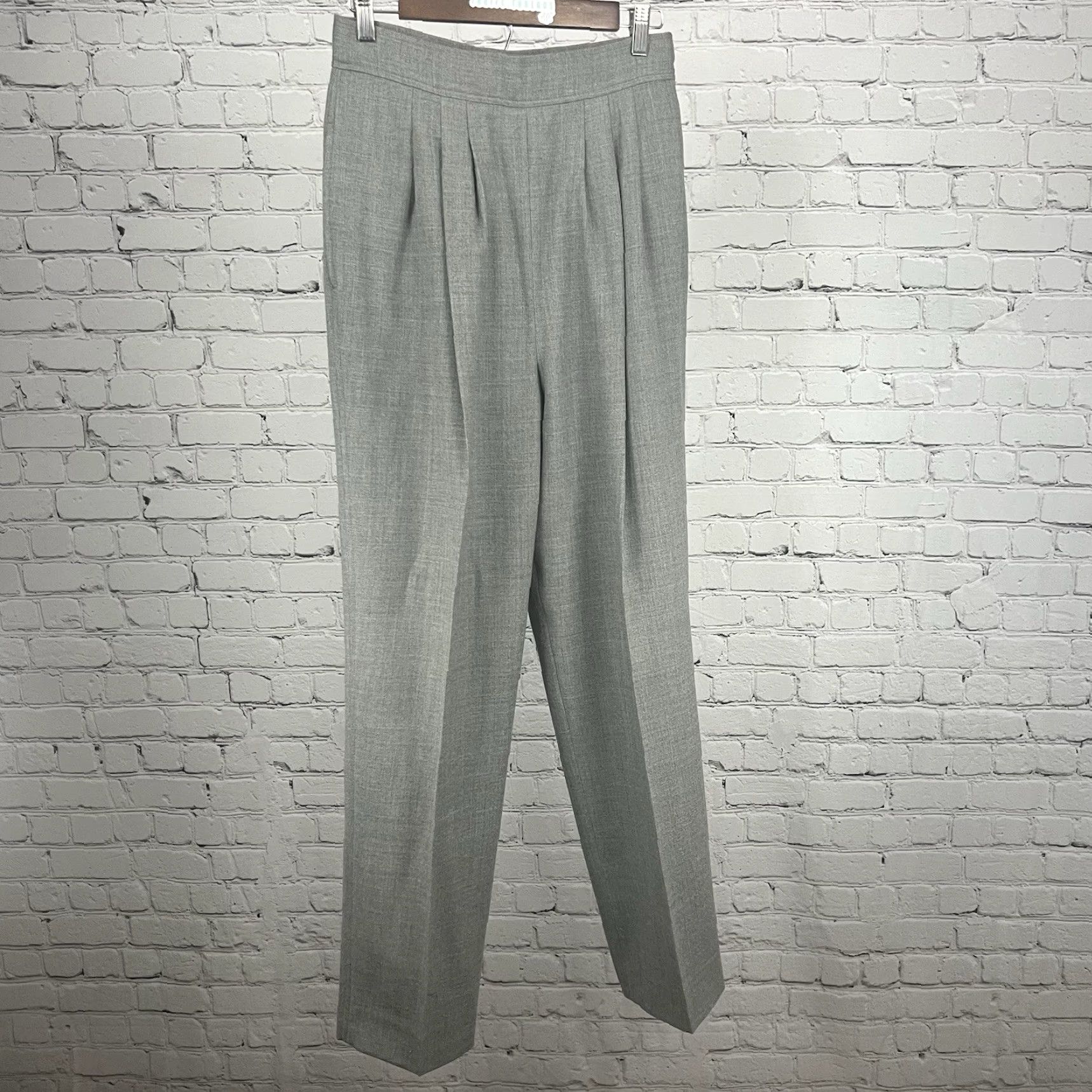 Vintage VINTAGE JH Collectibles Dress Pants Gray Wool Pleated Lined High Waisted 12 28X31 Women Size 34" / US 12 / IT 48 - 2 Thumbnail