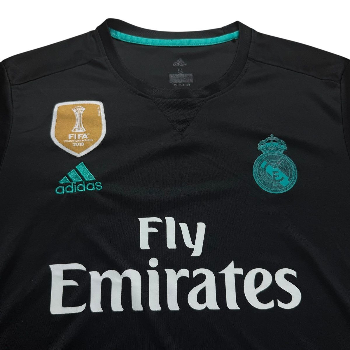 Adidas Adidas Real Madrid FIFA World Cup Soccer Black Away Jersey Size US S / EU 44-46 / 1 - 3 Thumbnail