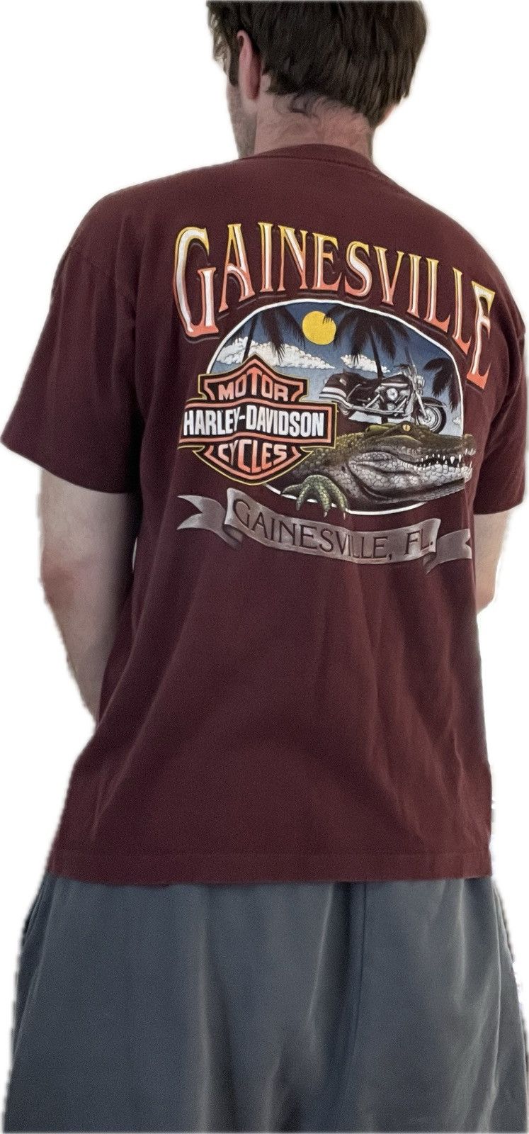Harley Davidson Vintage 1997 Pocket T Shirt Gainesville Florida Alligator Size US L / EU 52-54 / 3 - 7 Thumbnail