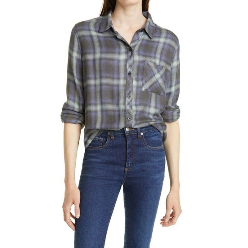Rails Rails Hunter Blue Mint Ash Plaid Coastal Western Button Down Size M / US 6-8 / IT 42-44 - 6 Thumbnail