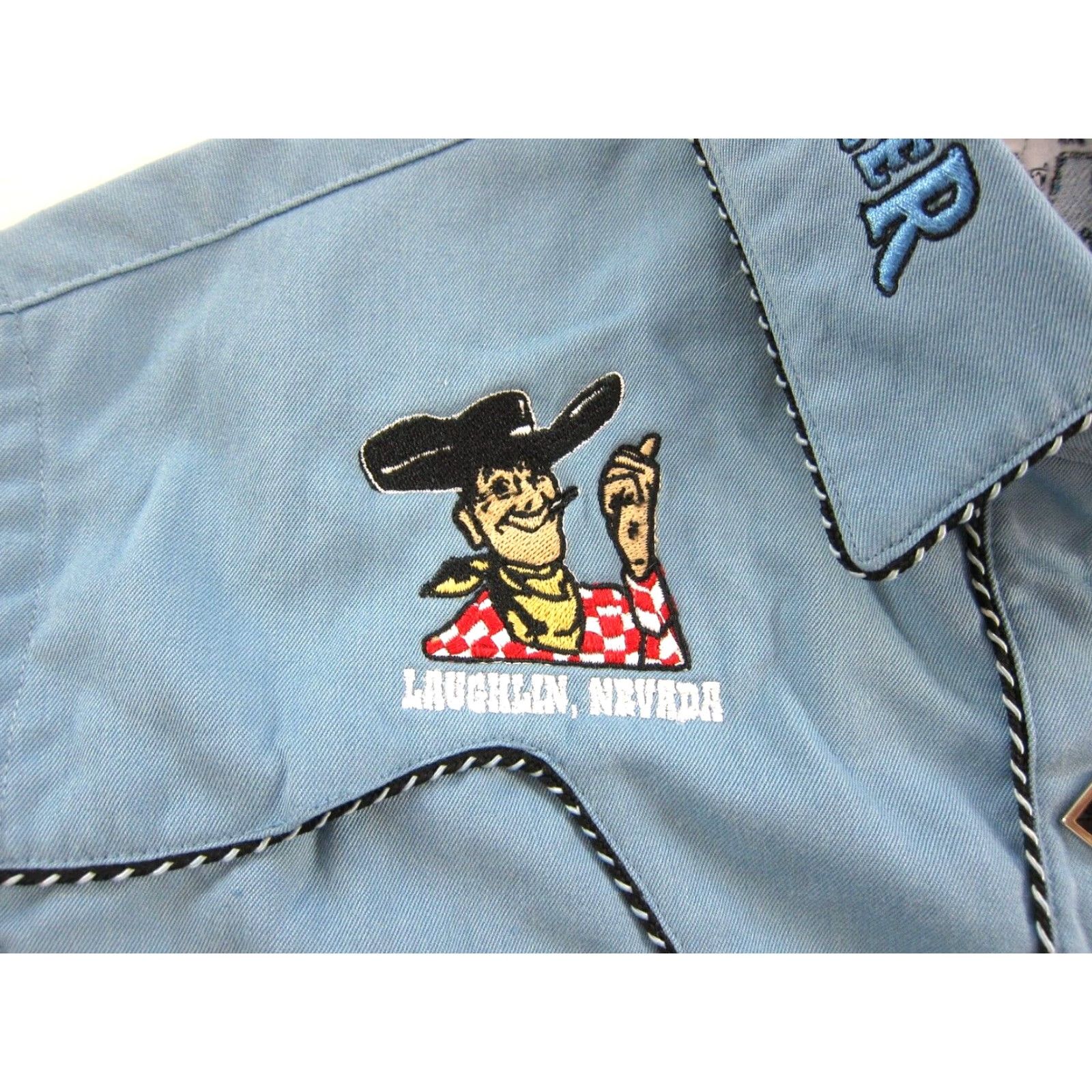 Vintage VINTAGE Panhandle Slim Pioneer Laughlin Nevada Blue Western Shirt Women XS-S Size XS / US 0-2 / IT 36-38 - 5 Thumbnail