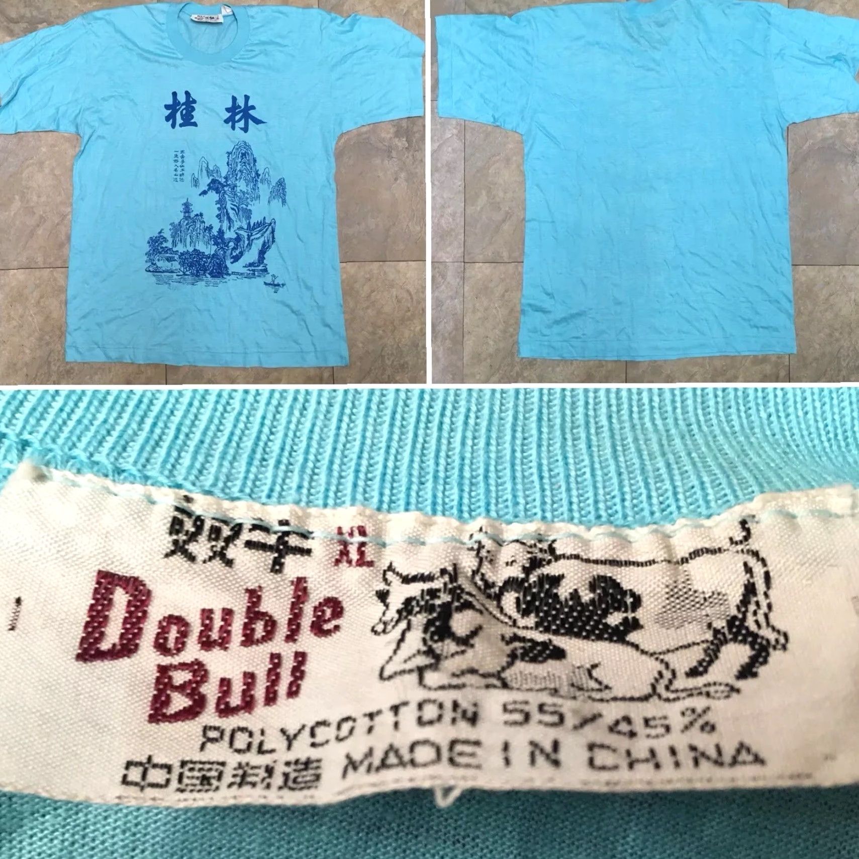 Doublet VINTAGE Double Bull Graphic Tee Polycotton T Shirt 80s 70s XL Men Blue Large Graphic Tee Mens XL Size US XL / EU 56 / 4 - 7 Thumbnail