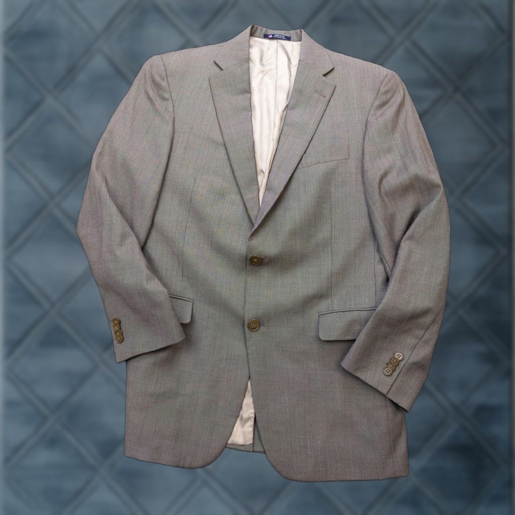 Hart Schaffner Marx Hart Schaffner Marx Blazer Mens 40R Gray Solid Sport Coat Jacket USA Dillard's Size 40R - 1 Thumbnail