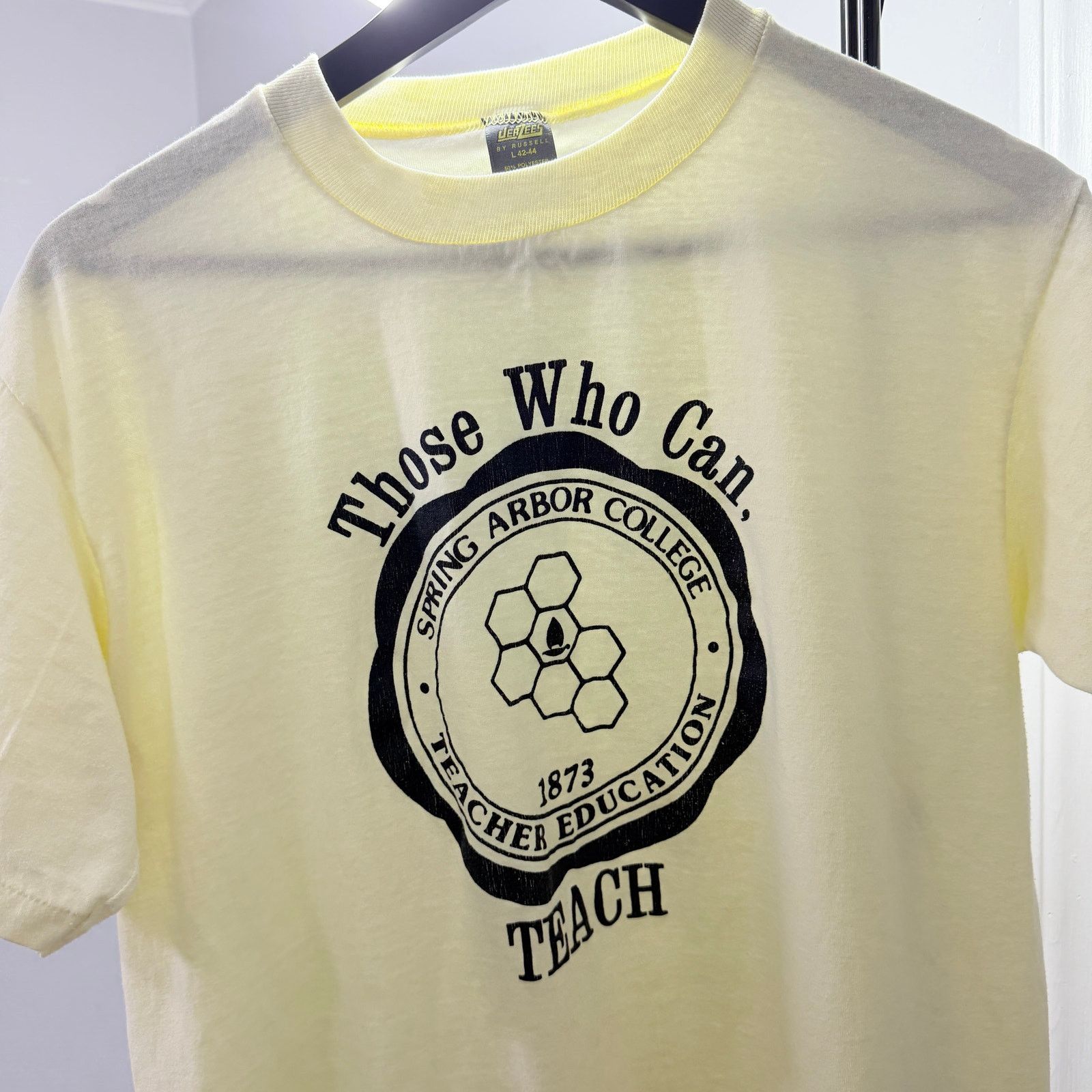 Vintage Vintage Jerzees Spring Arbor College Shirt Large Paper Thin Size US L / EU 52-54 / 3 - 1 Thumbnail