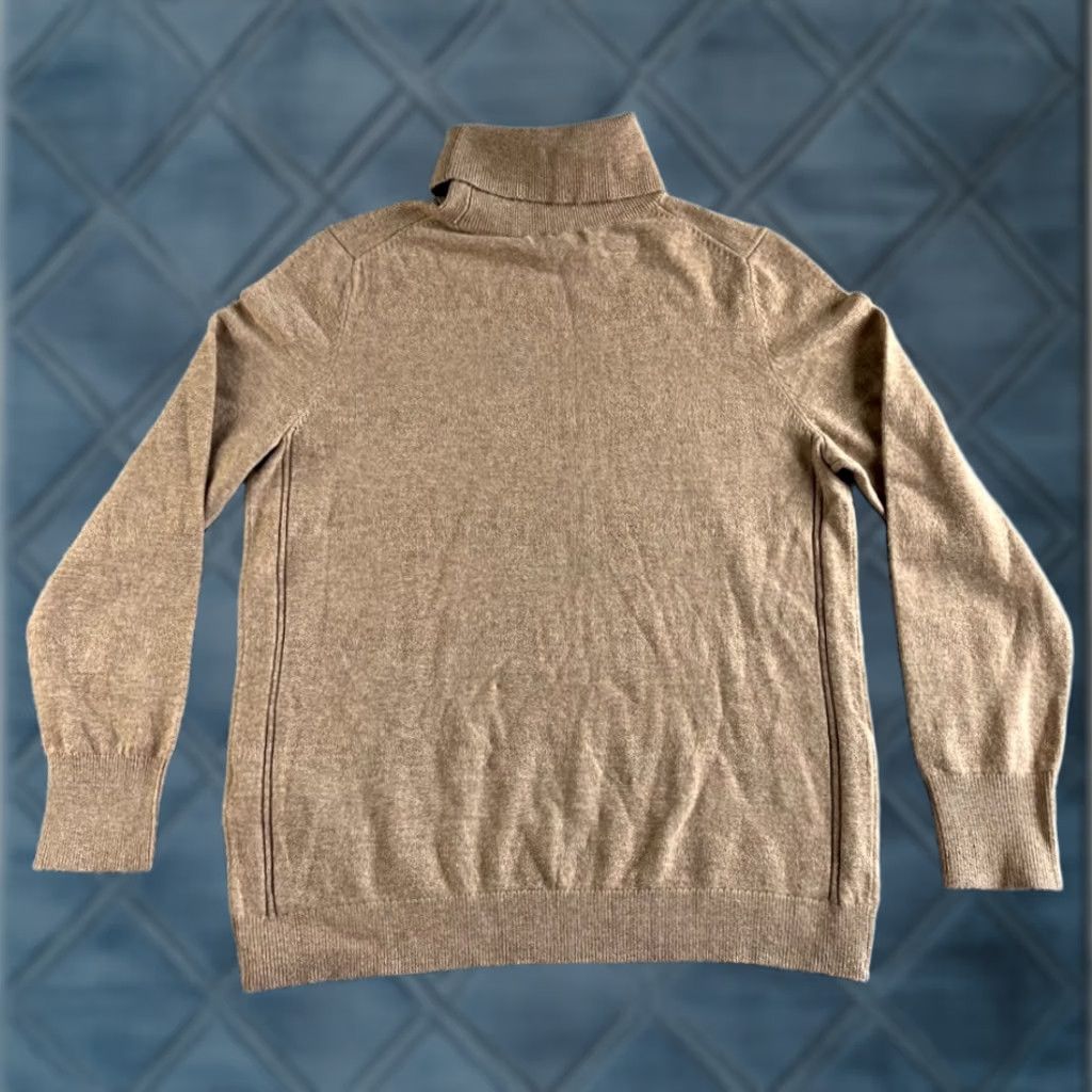 Banana Republic Banana Republic Sweater Womens L Beige Merino Wool Cashmere Turtleneck Pullover Knit Fall Winter Classic Womens Size L / US 10 / IT 46 - 1 Thumbnail