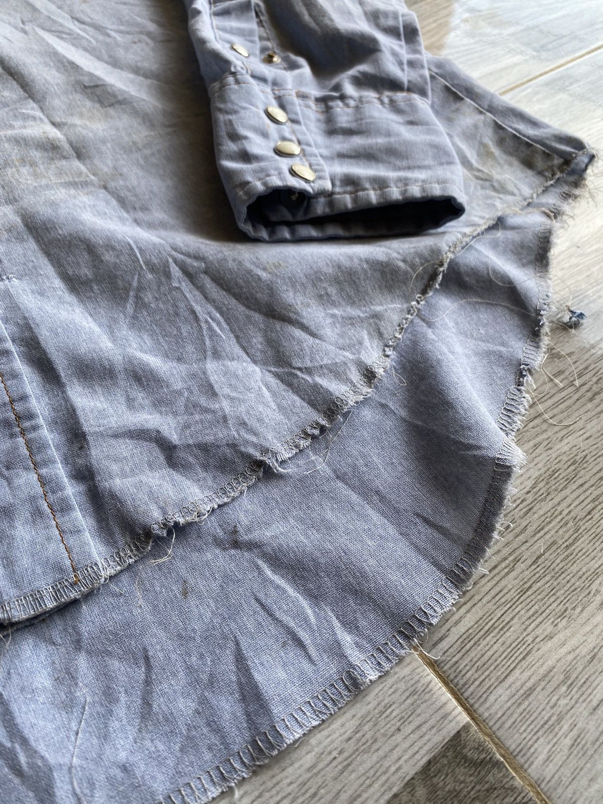 Vintage × Wrangler Vintage Wrangler Denim Shirt Snap Button Size US L / EU 52-54 / 3 - 9 Thumbnail