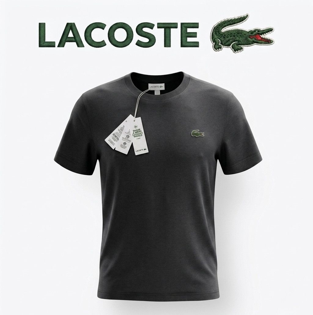 Lacoste LACOSTE T-Shirt Uomo Nera Girocollo Logo Verde Originale - L Size US L / EU 52-54 / 3 - 1 Preview