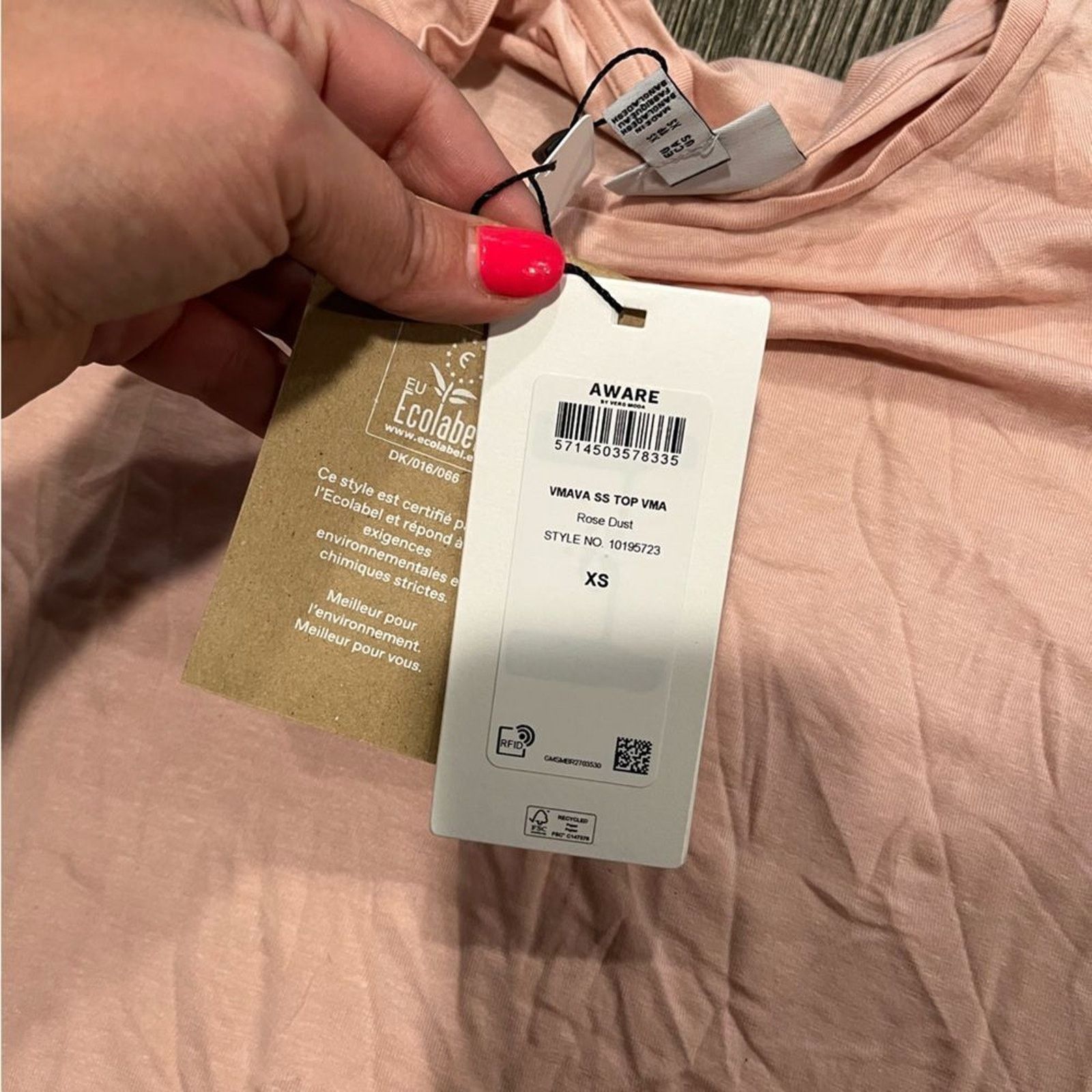 Vintage NWT Aware Vero Moda T-Shirt Tencel Rose Dust Size XS Size XS / US 0-2 / IT 36-38 - 5 Thumbnail