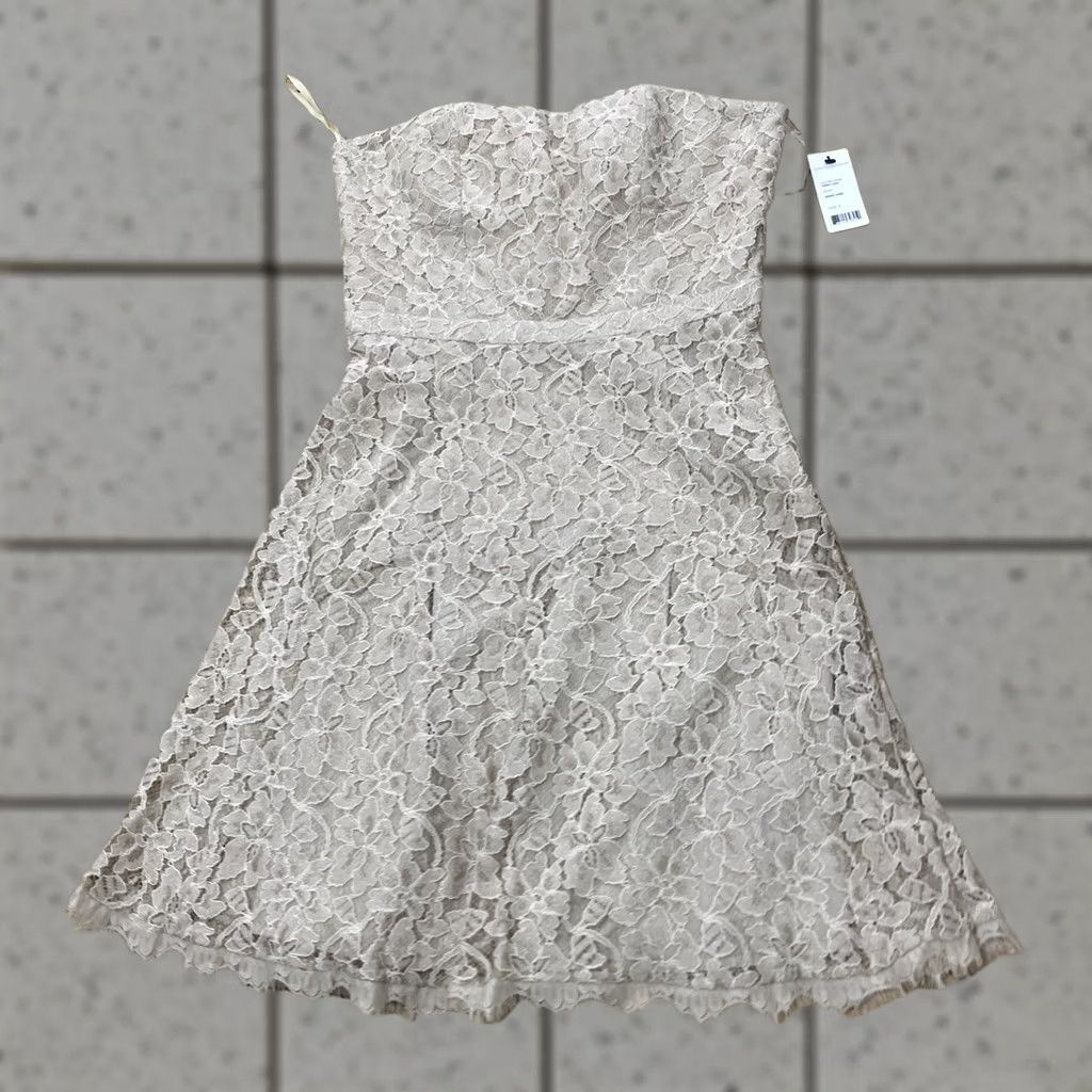 Diane von Furstenberg Diane von Furstenberg Amira Dress Women 6 Tan Floral Lace Knee Length Boho Fit & Flare New Size M / US 6-8 / IT 42-44 - 1 Thumbnail