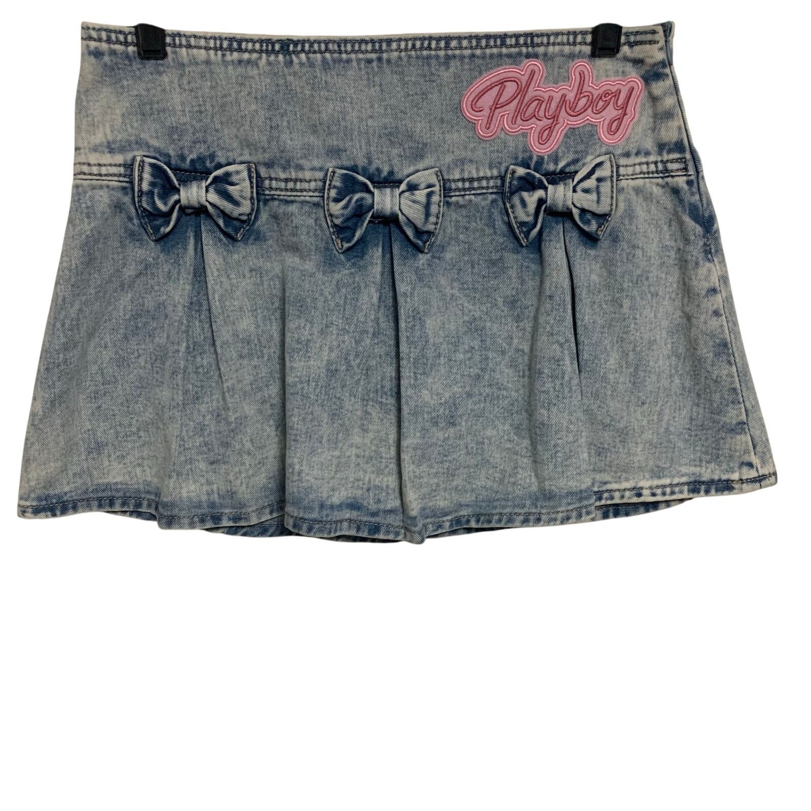 Playboy Playboy Embordered Demin Bow Tie Demim Skirt Womens Size 5 Size 27" / US 4 / IT 40 - 1 Thumbnail