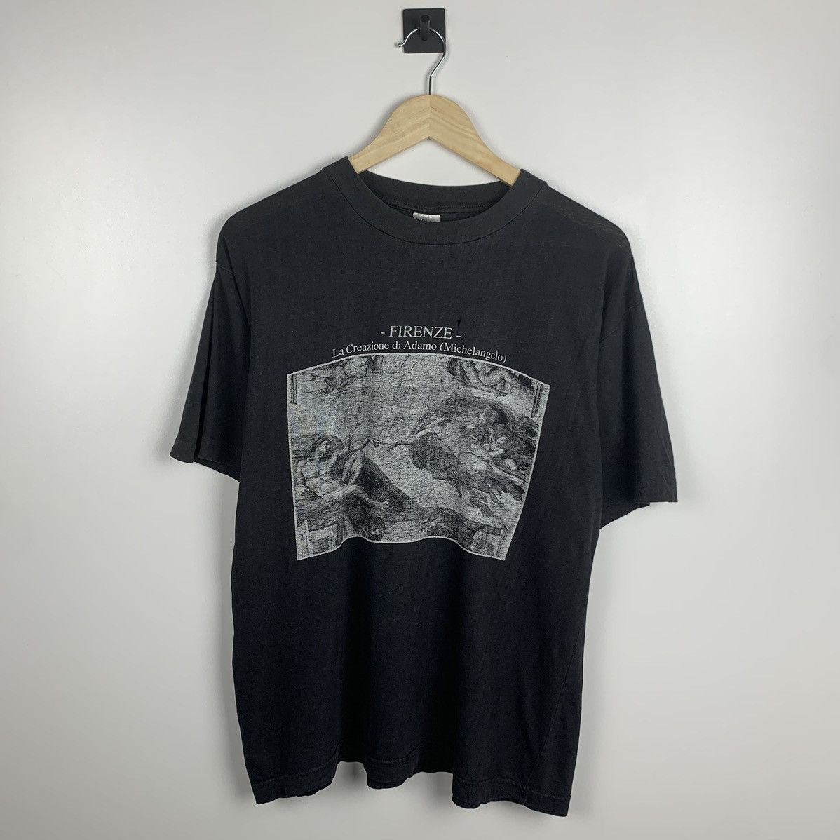 Arts & Science Vintage Michelangelo Art Tee Black T-Shirt Faded Distressed Size US M / EU 48-50 / 2 - 1 Thumbnail