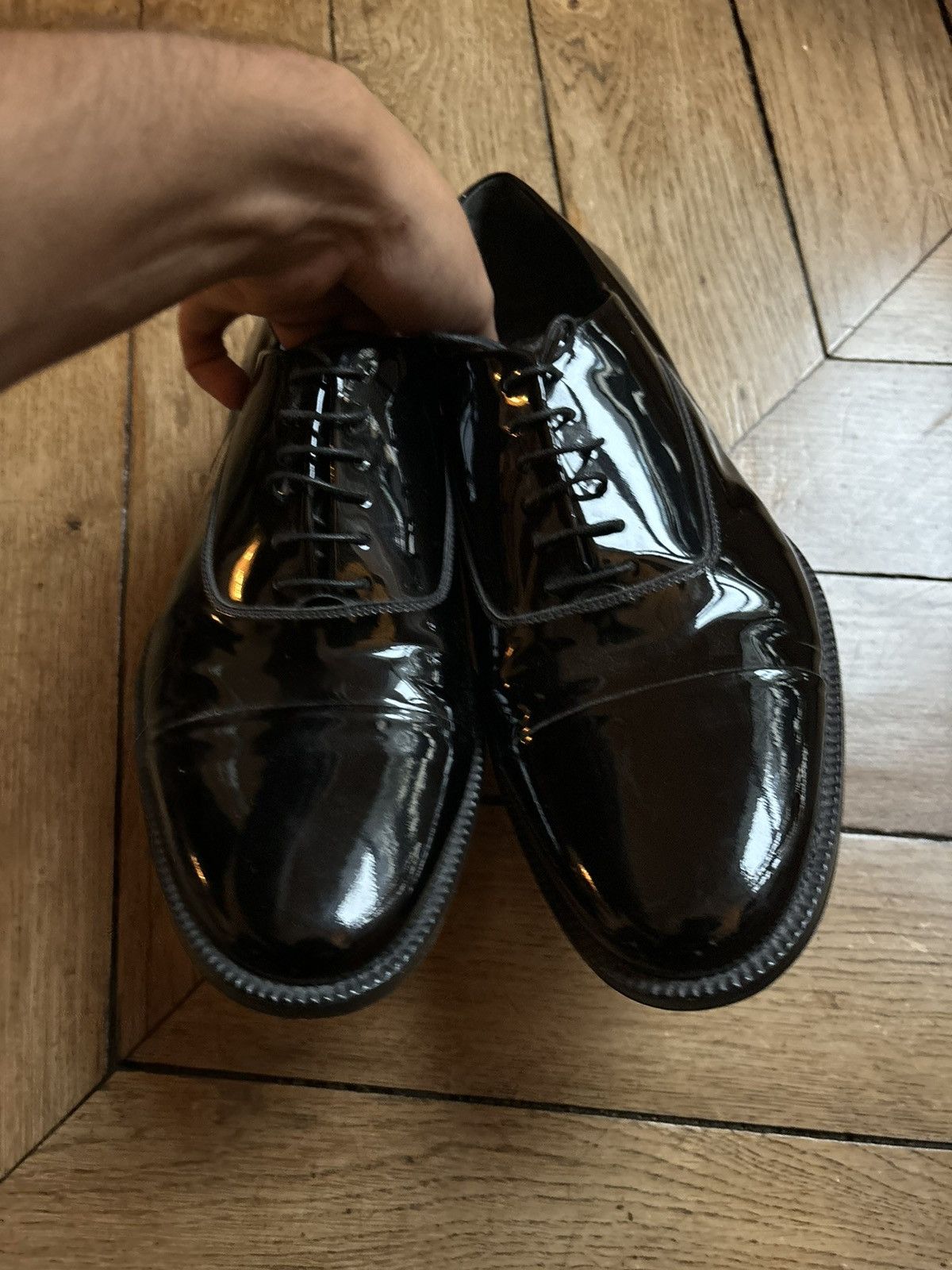 Jil Sander Jil Sander Patent Black Leather Derby Shoes Size US 9 / EU 42 - 8 Thumbnail