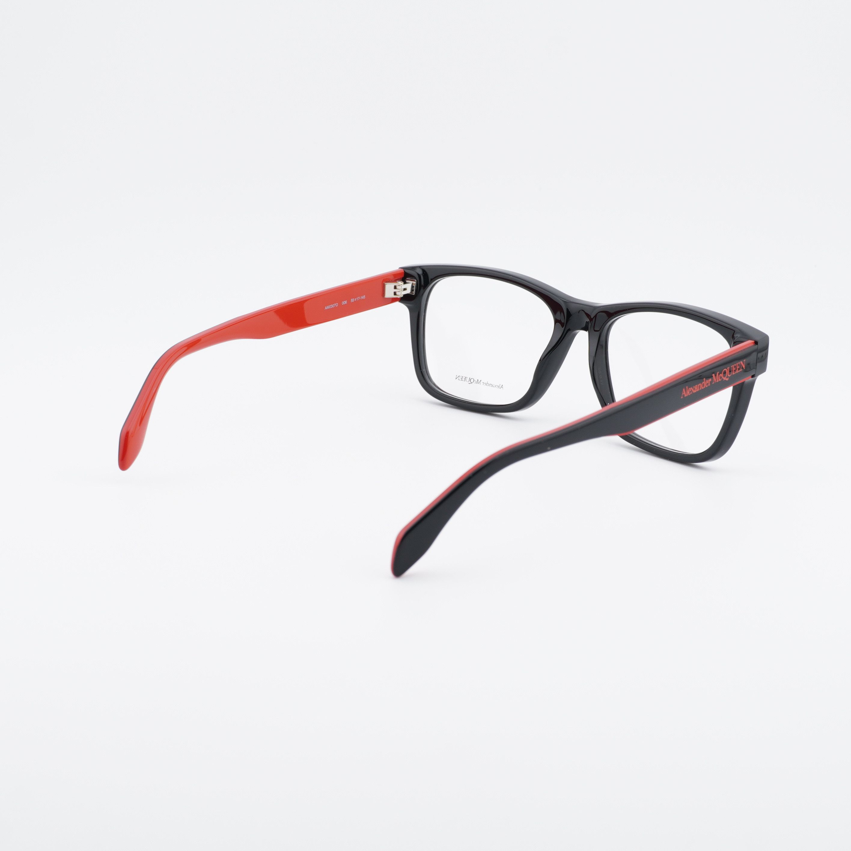 Alexander McQueen Alexander McQueen AM0307O 006 Eyeglasses Black/Red 55mm Size ONE SIZE - 3 Thumbnail