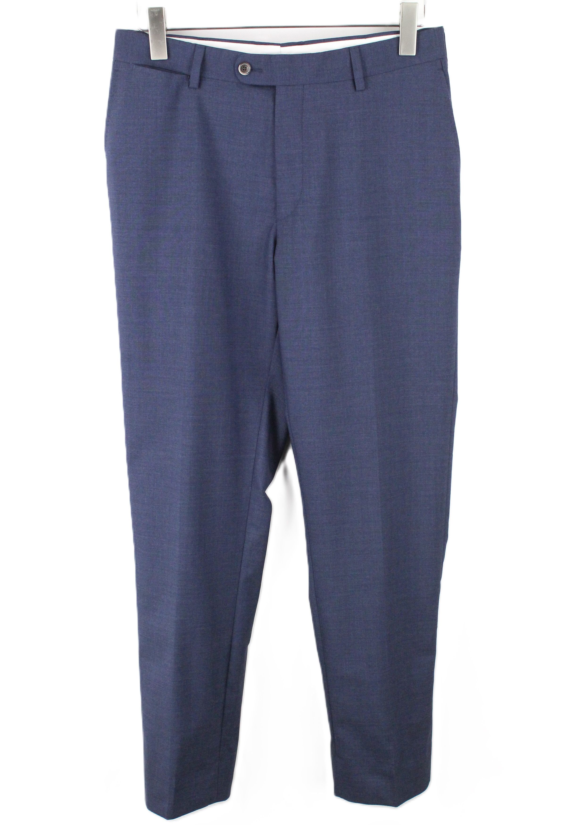 Suitsupply UK38R Blue Slim Pleated Wool Trousers 61593 Size US 38 / EU 54 - 1 Thumbnail