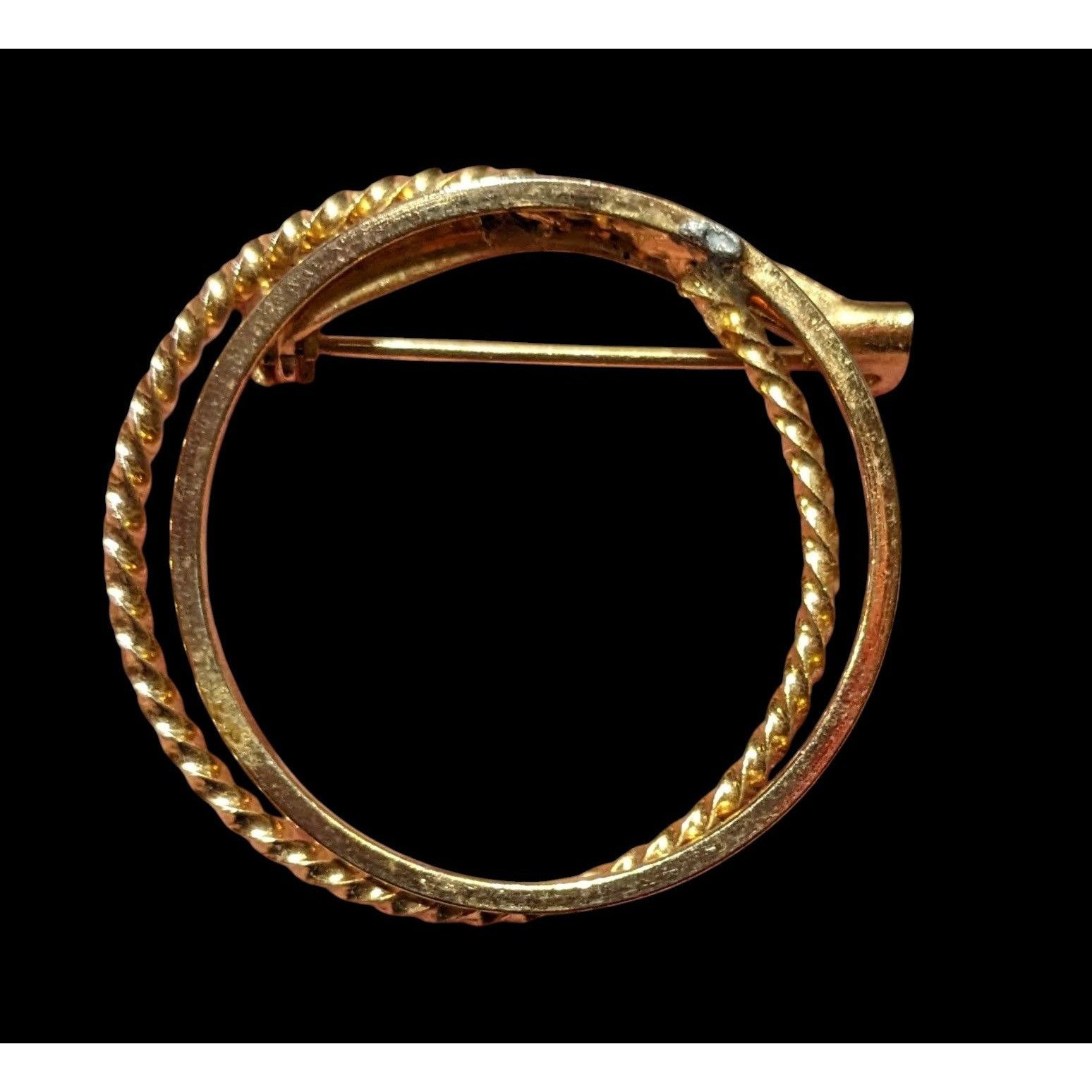 Other Gold Tone Double Layer Open Circle Brooch Size ONE SIZE - 2 Thumbnail