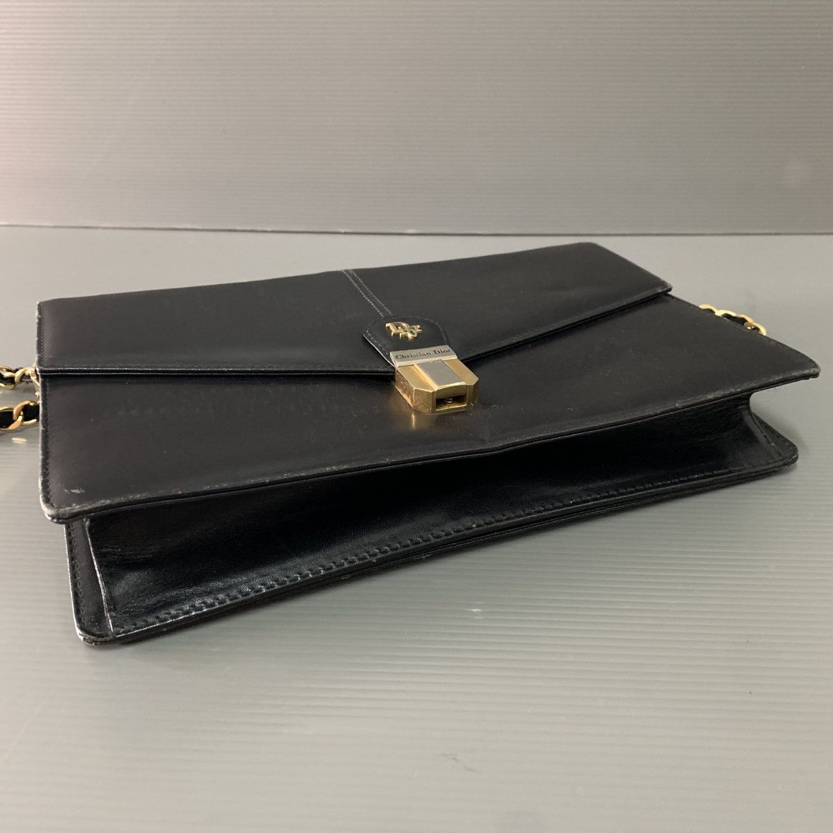 Christian Dior Monsieur Christian Dior Black Leather Vintage Chain Bag Size ONE SIZE - 6 Thumbnail