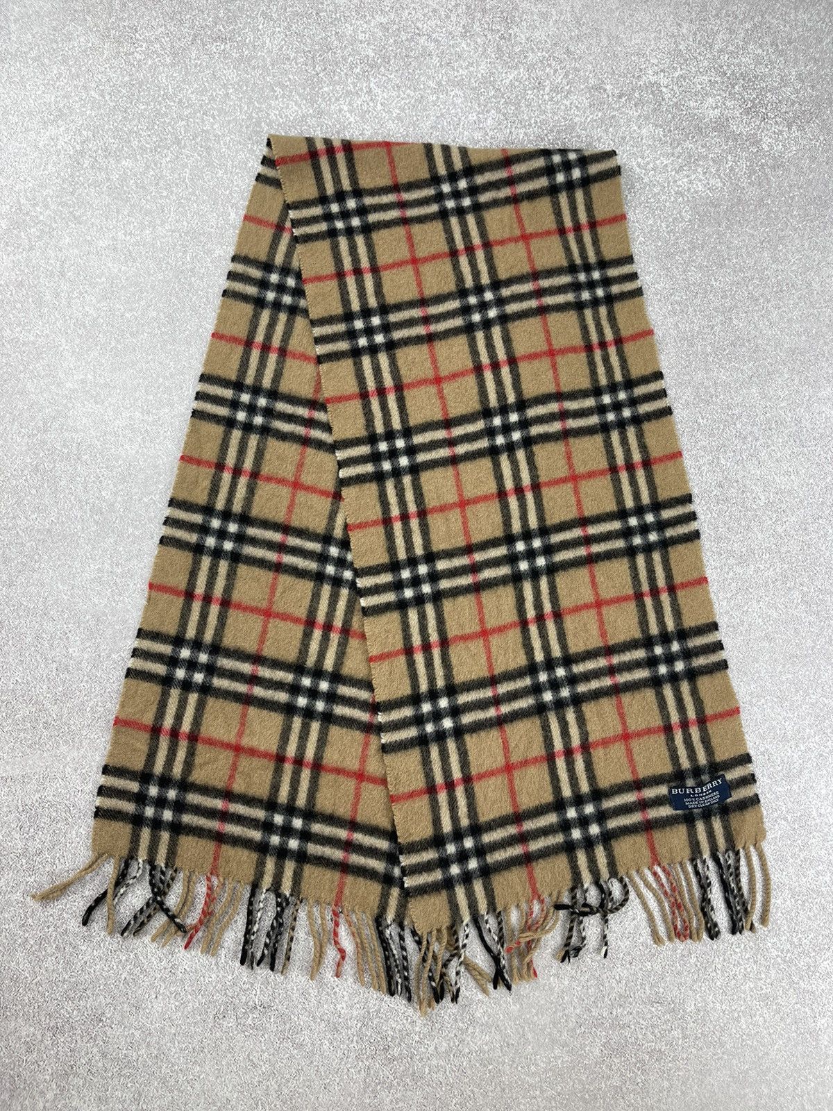 Burberry × Vintage Vintage Burberry Cashmere Scarf Muffler Novacheck OS Size ONE SIZE - 4 Thumbnail