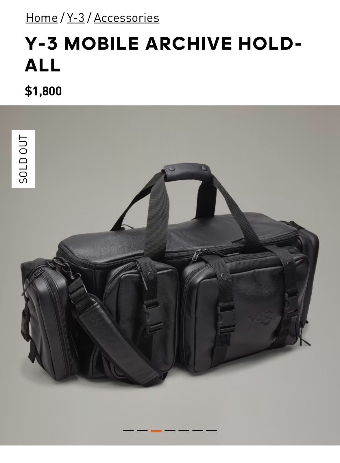 Y-3 Y-3 MOBILE ARCHIVE HOLD Travel Bag Size ONE SIZE - 5 Thumbnail