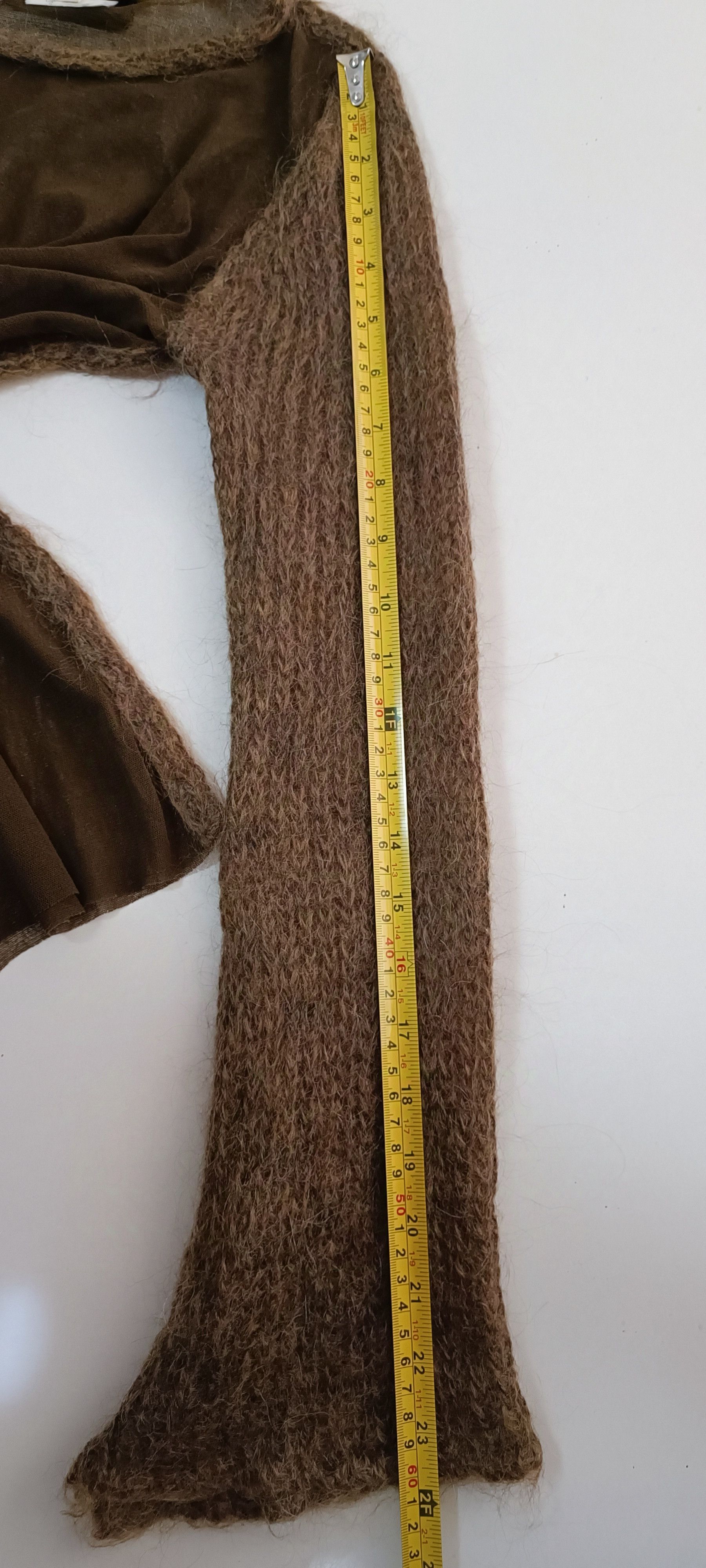 Jean Paul Gaultier 90's- Mohair sleeves and nylon micro mesh top Size XS / US 0-2 / IT 36-38 - 25 Thumbnail
