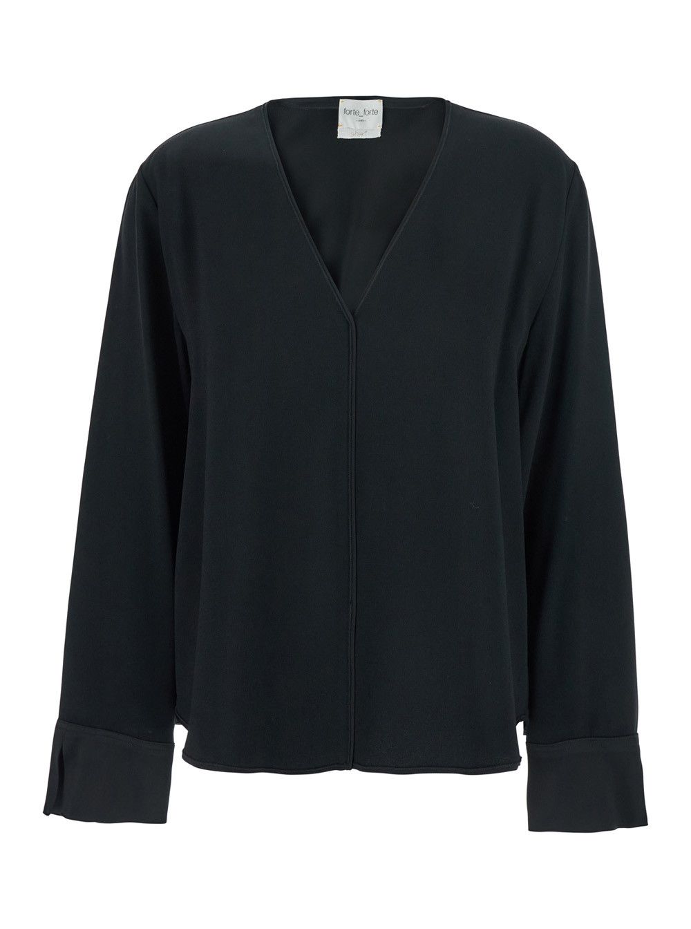 Black V-Neck Sweater in Acetate Blend Woman