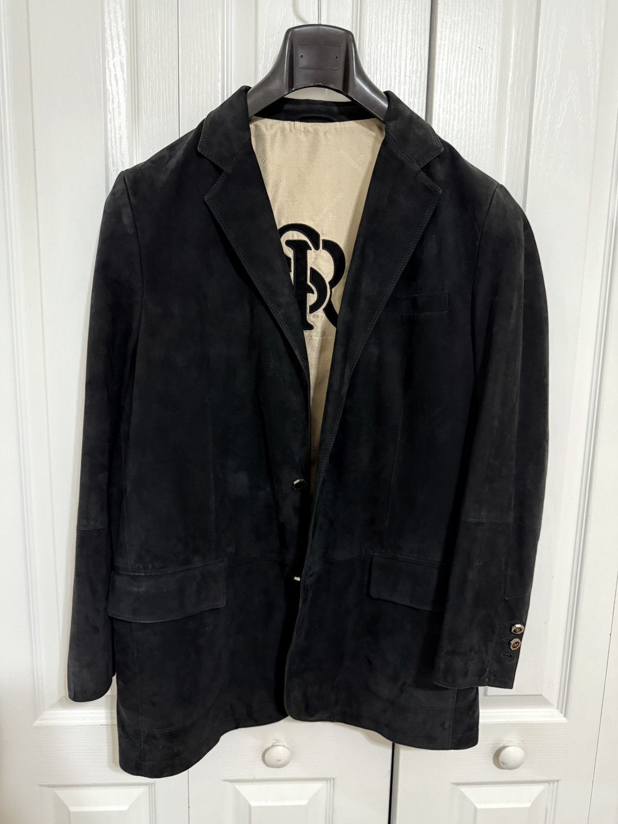 Stefano Ricci Lamb Suede Blazer – Black – Size 50 IT 40 US