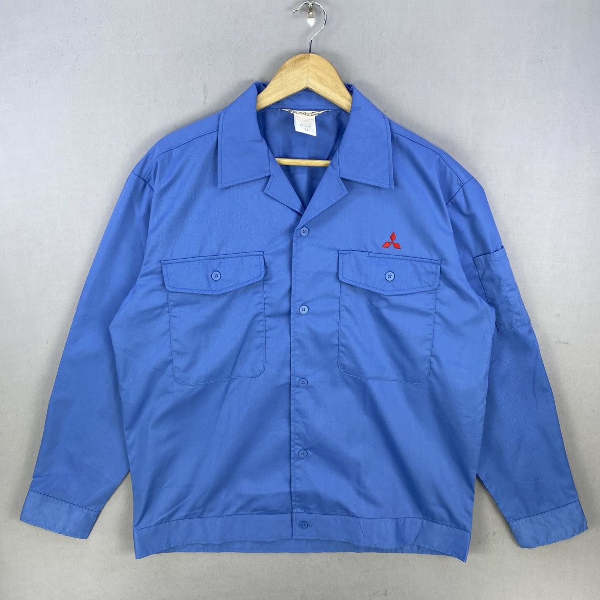 Japanese Brand Vintage Mitsubishi Motors Workwear Shirt Size US L / EU 52-54 / 3 - 1 Thumbnail