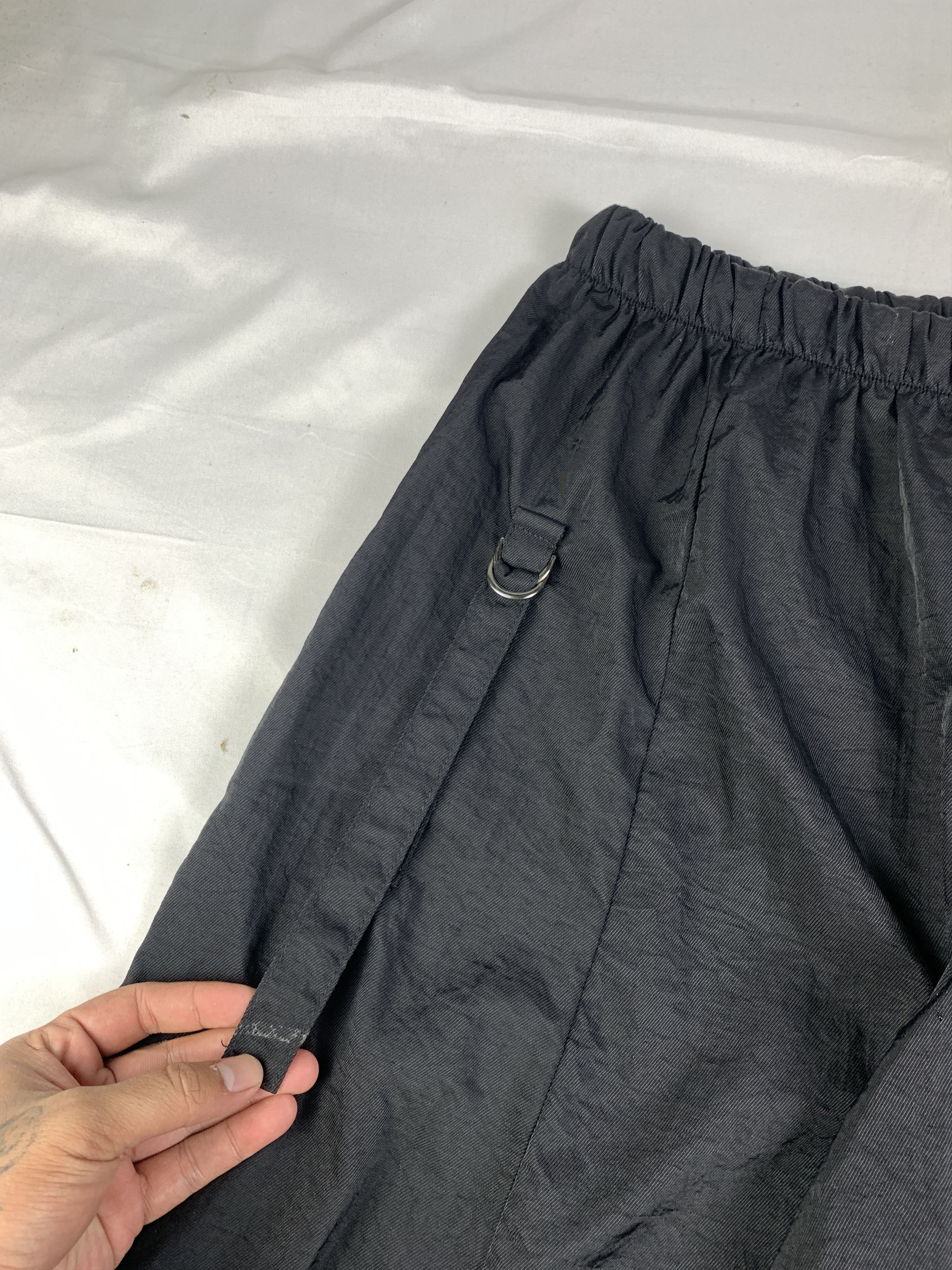 Japanese Brand Sanaya Shiny Black Super Big Balloon Nylon Pants (30-36) Size 31" - 8 Thumbnail