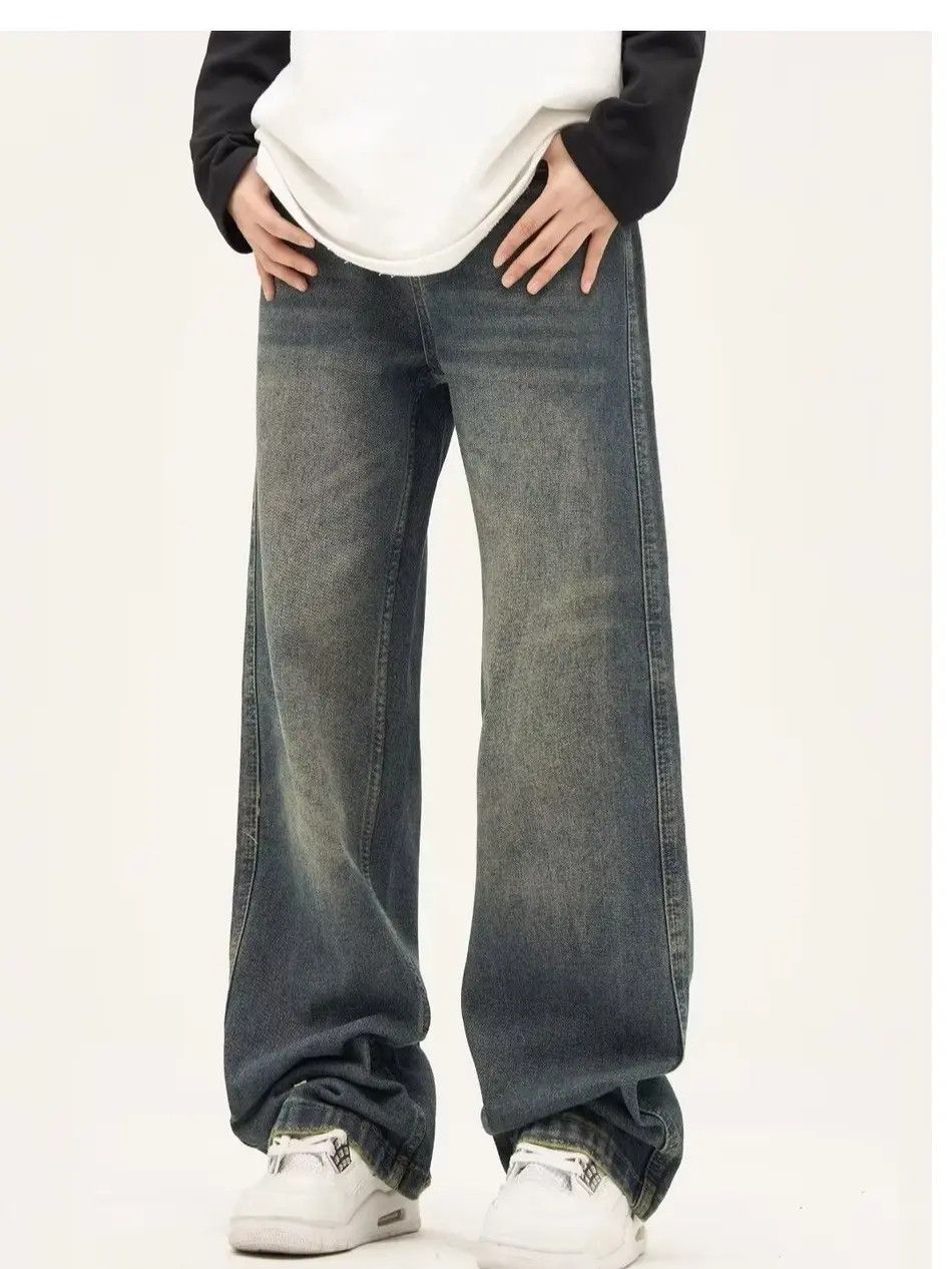 Japanese Brand Retro loose straight leg wide leg jeans Size US 32 / EU 48 - 1 Thumbnail