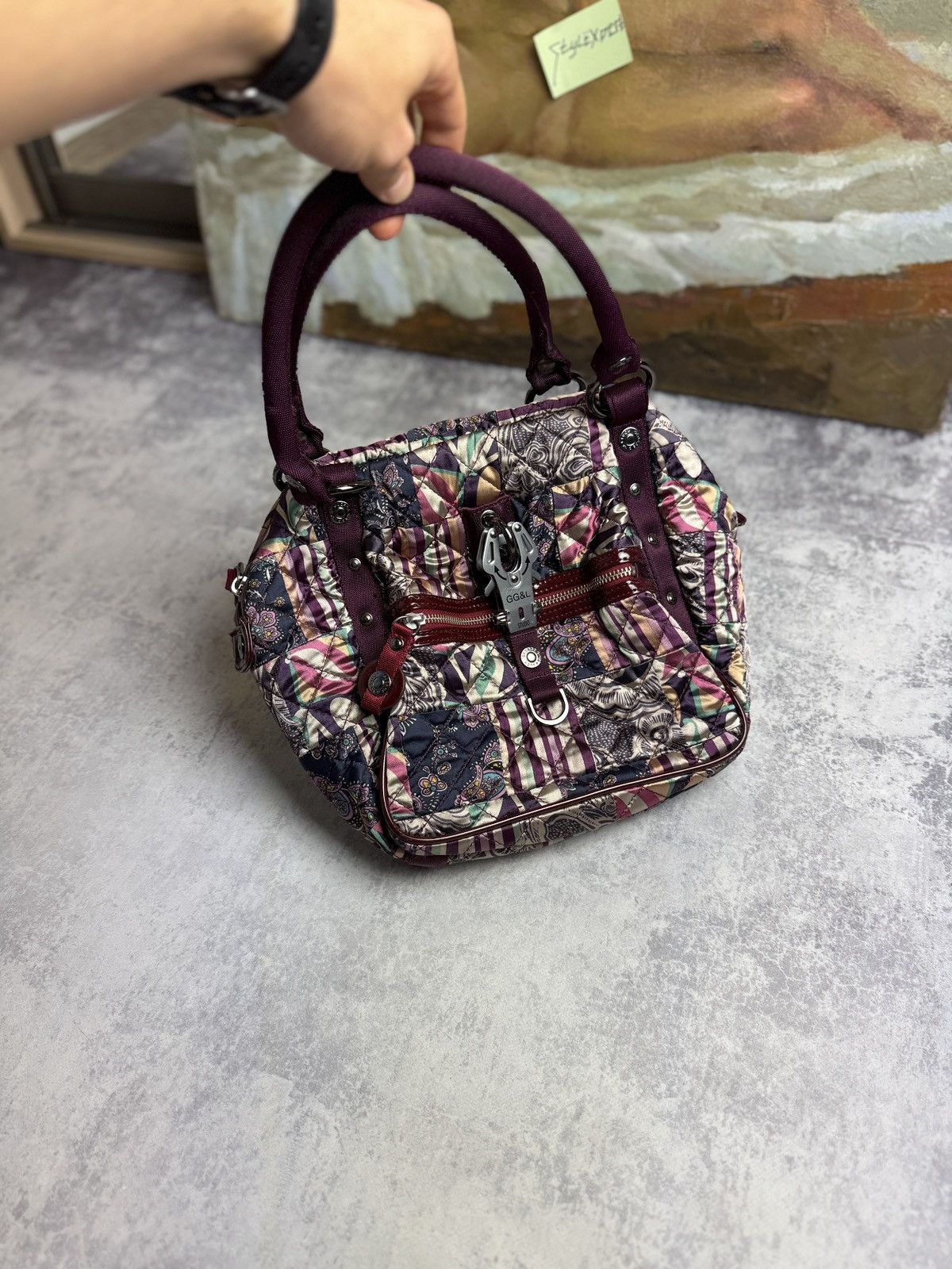 Avant Garde x Vintage George Gina & Lucy Ggl Y2K Alyx Style Hand Shoulder Tote Bag in Purple, Women's
