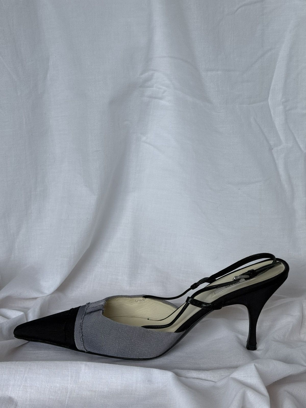 Prada NEW 🚨Prada Vintage Cloth Washed Dyed Black/Blue Mules Size US 8.5 / IT 38.5 - 7 Thumbnail