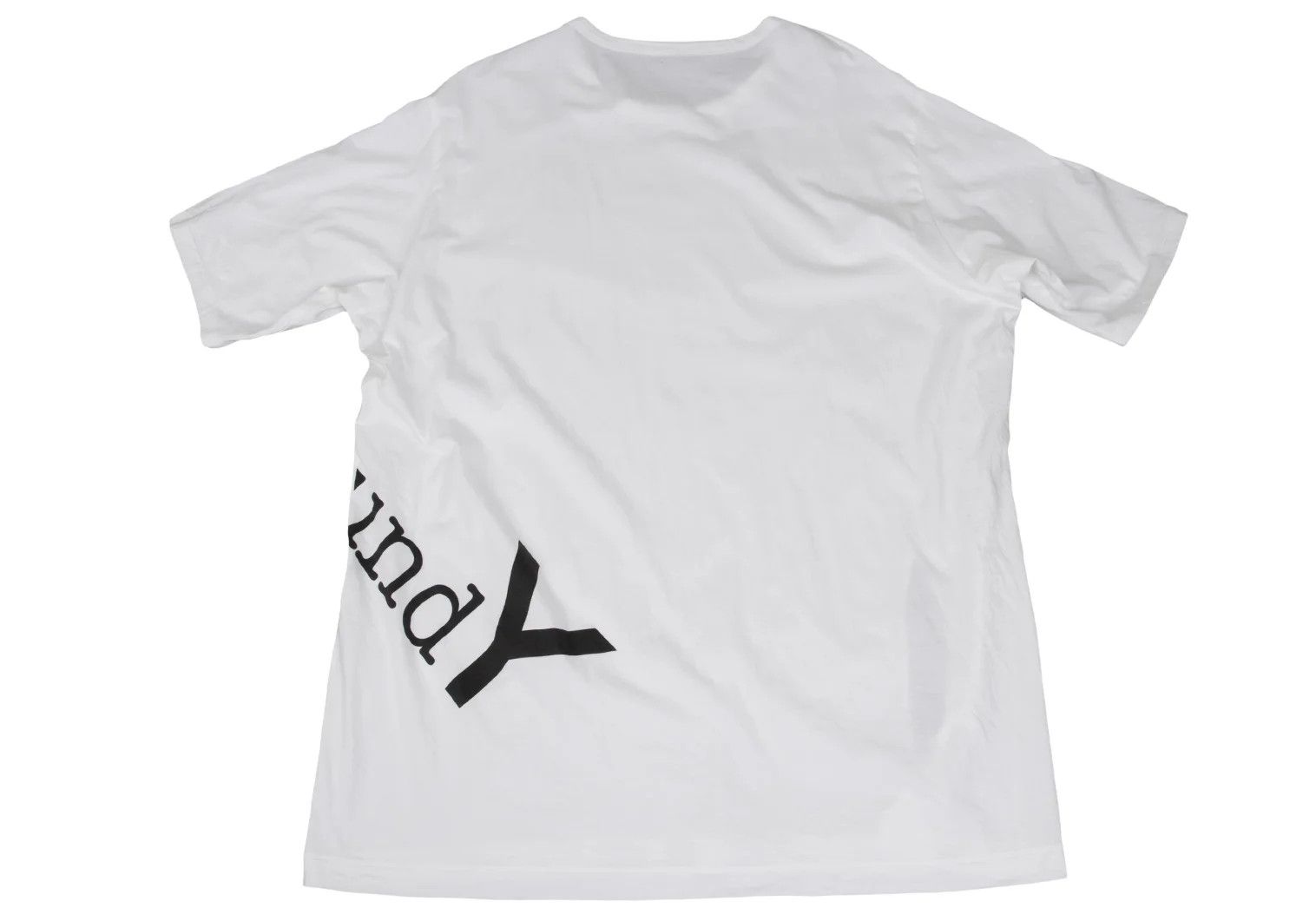 Yohji Yamamoto Logo Print Slit Big T-shirt in White Size US M / EU 48-50 / 2 - 10 Thumbnail