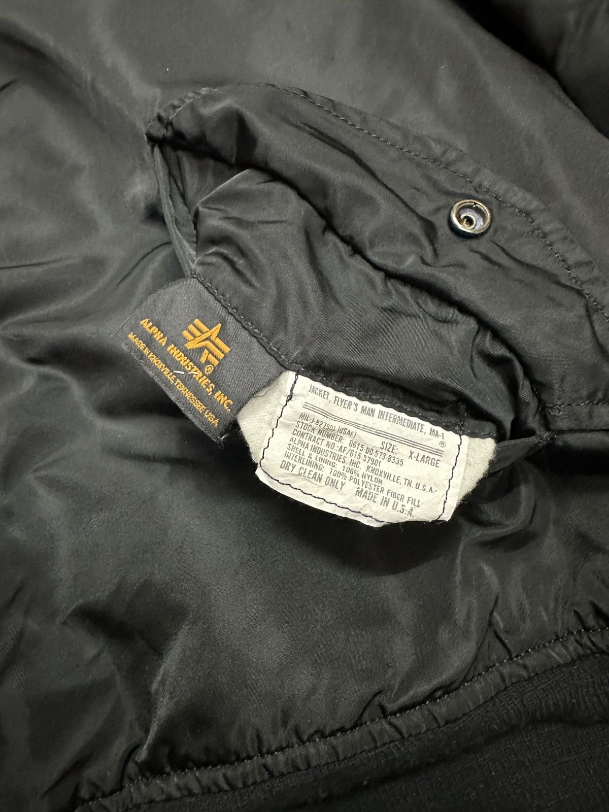 Alpha Industries Vintage Alpha MA-1 Plain Black Bomber Jacket Size US XL / EU 56 / 4 - 9 Thumbnail