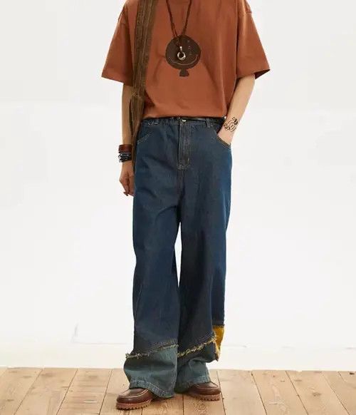 VIBE Straight-leg jeans with retro patchwork design Size US 32 / EU 48 - 3 Thumbnail