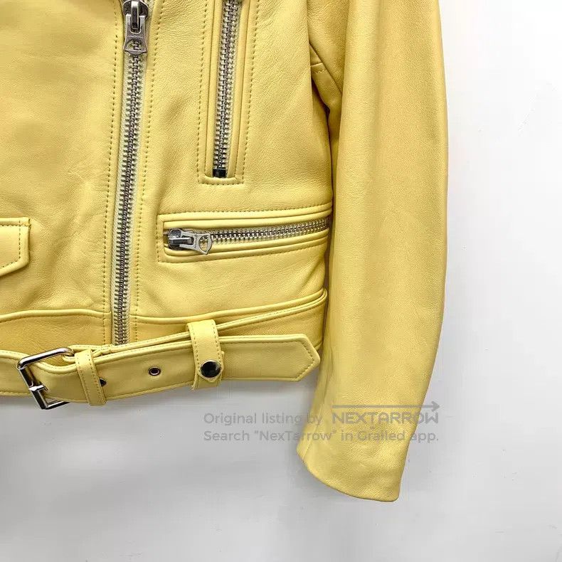 Acne Studios Acne Studios Yellow sheepskin leather collar zip long slee Size 4XL / US 24-26 - 4 Thumbnail