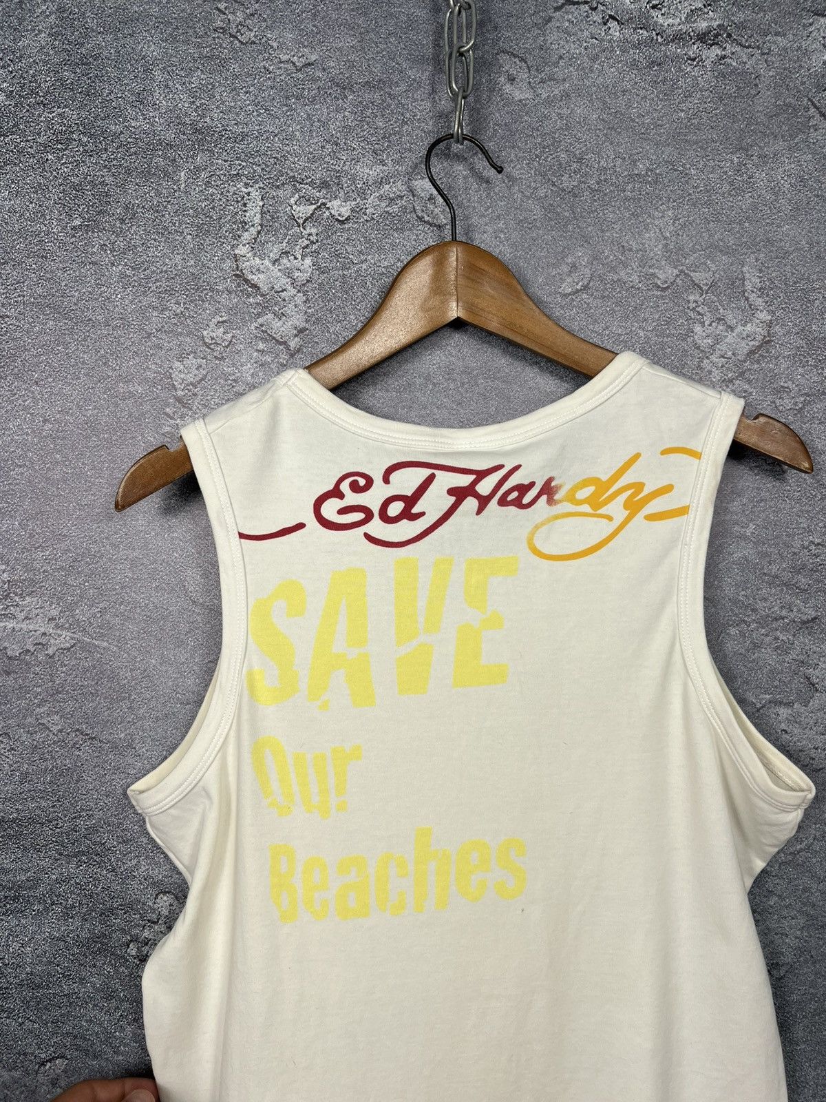 Ed Hardy Vintage Ed Hardy Surf Mob Tank Top Sleeves Tee Size US XL / EU 56 / 4 - 10 Thumbnail