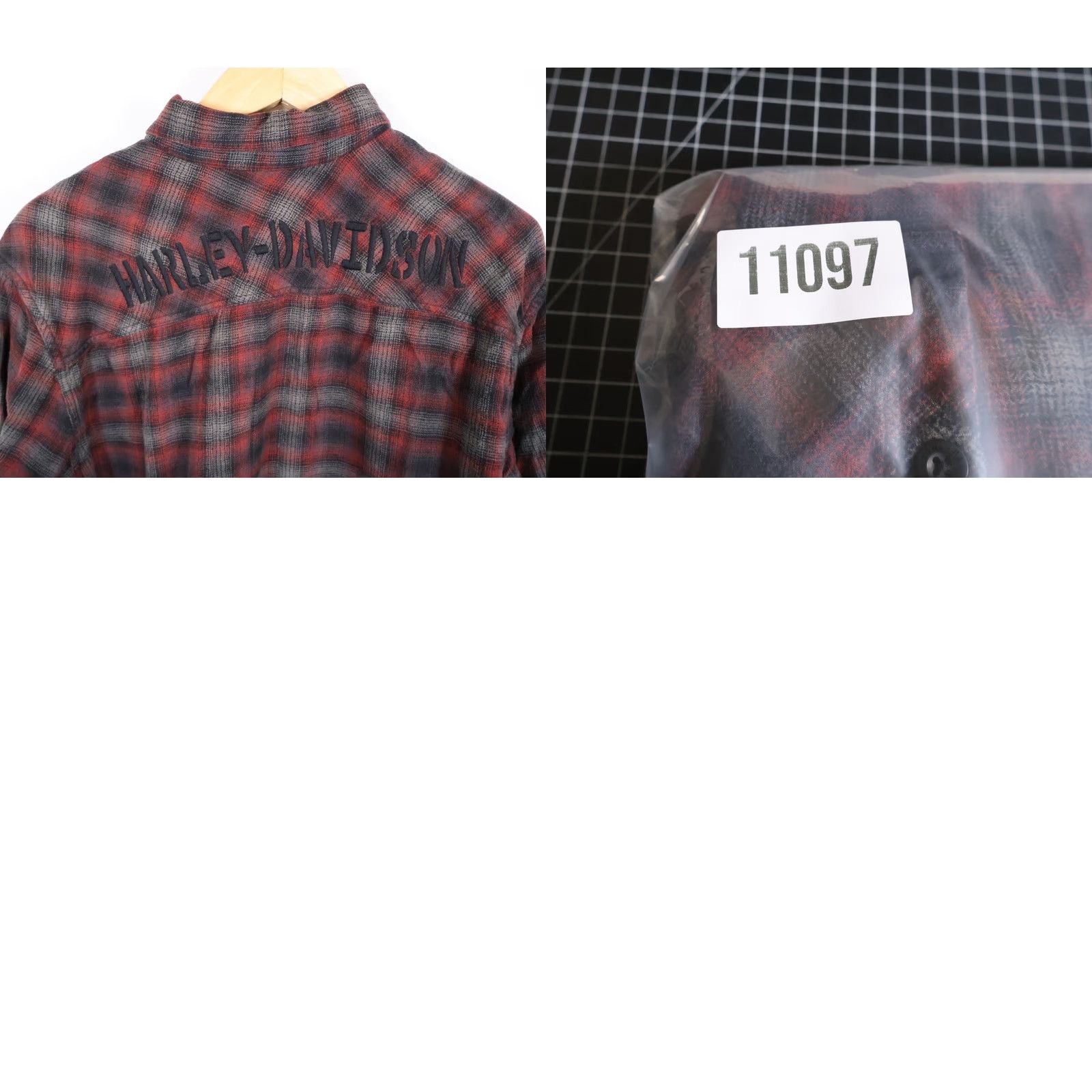 Harley Davidson Harley-Davidson Flannel Shirt Men's XL Red Gray Plaid Embroidered Lightweight Button-Up Casual Vintage: No Size US XL / EU 56 / 4 - 9 Thumbnail
