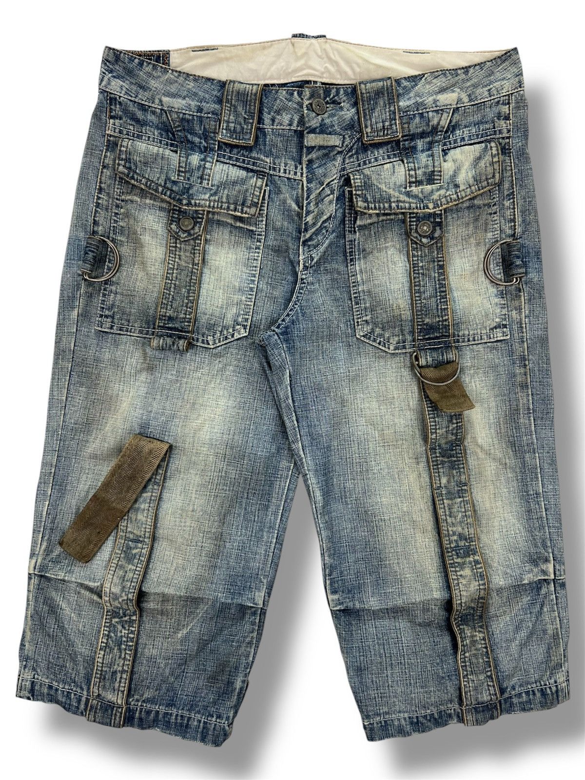 Marithe + Francois Girbaud Marithe Francois Girbaud Distressed Bondage Denim Shorts Size US 34 / EU 50 - 1 Thumbnail