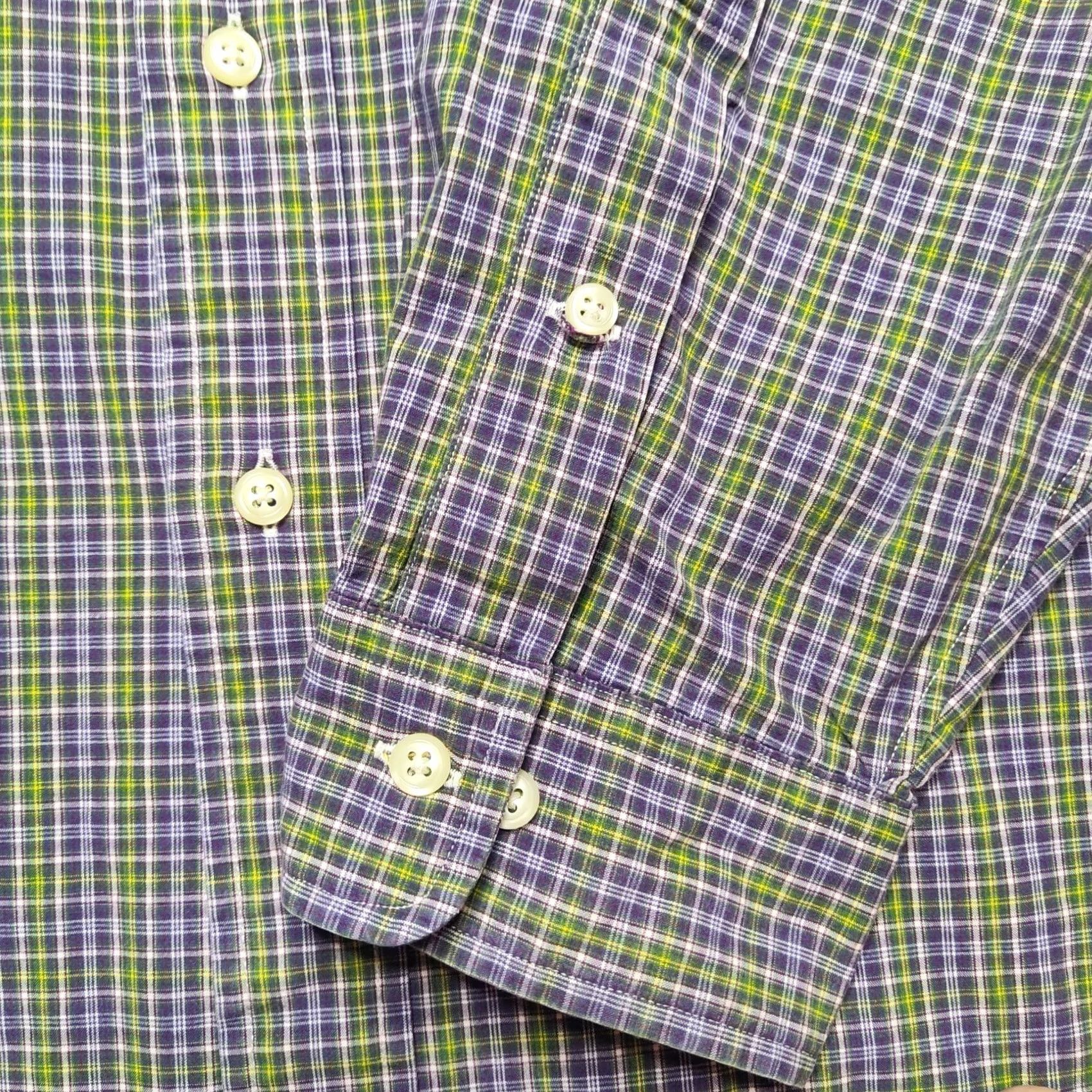 Polo Ralph Lauren VTG POLO RALPH LAUREN Classic Fit Men XL Button-Down Shirt Plaid Purple Green Cotton 100% Shirt, Long Sleeve, 17.5 Collar, 17 1/2 Size US XL / EU 56 / 4 - 6 Thumbnail