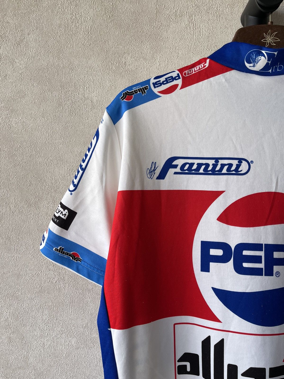 Vintage 80s VTG Pepsi Fanini Cycling Jersey 1/4 Zip Y2K Italy Size US XL / EU 56 / 4 - 9 Thumbnail