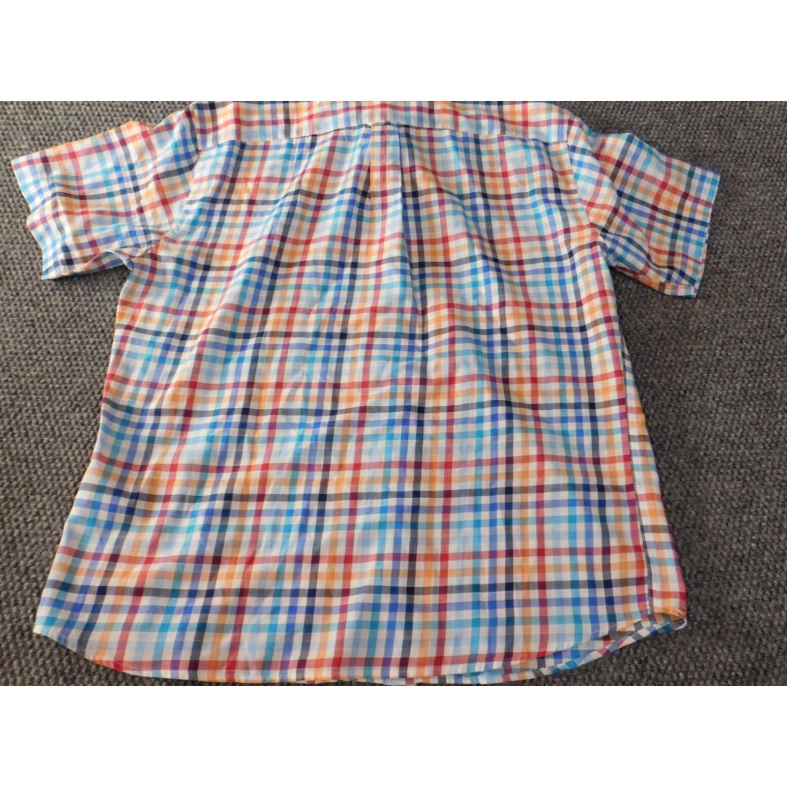 Peter Millar Peter Millar Button-Up Shirt Mens L Blue Plaid Short Sleeve Collared Button-Down Knit Cotton Wrinkle Resistant Logo Vintage No Size US L / EU 52-54 / 3 - 7 Thumbnail