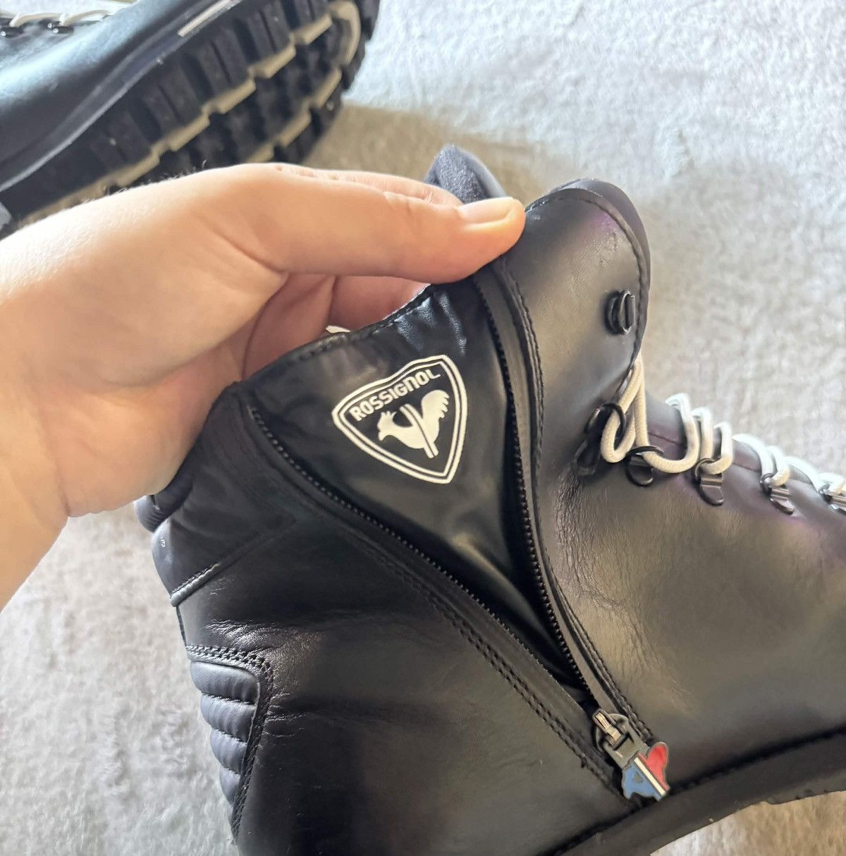 Rossignol Rossignol 1907 Chamonix Black Leather Alpine Hiking Boots Size US 10.5 / EU 43-44 - 8 Thumbnail