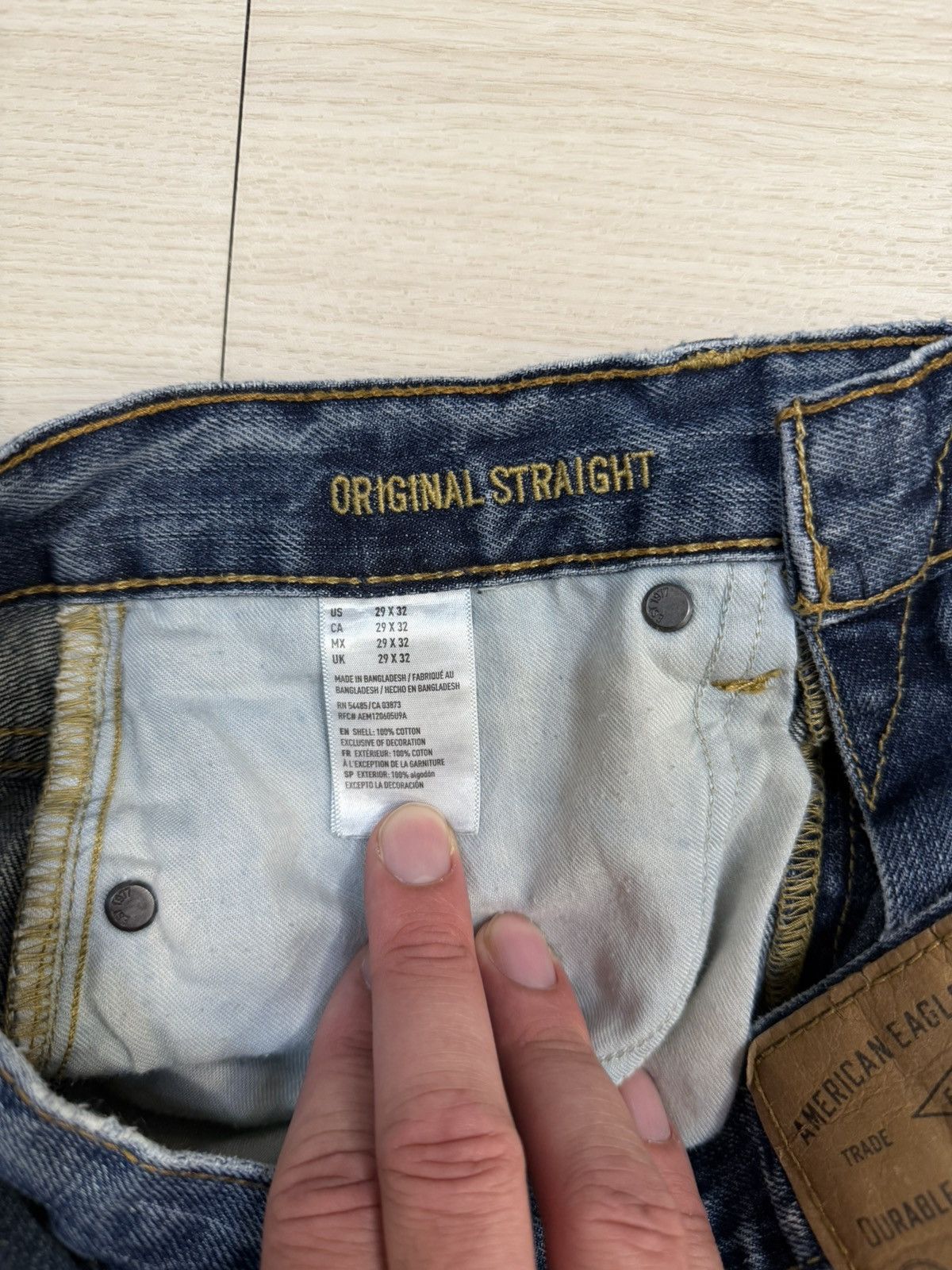 American Eagle Outfitters American Eagle Dark Wash Original Straight Jeans Size US 29 - 4 Thumbnail