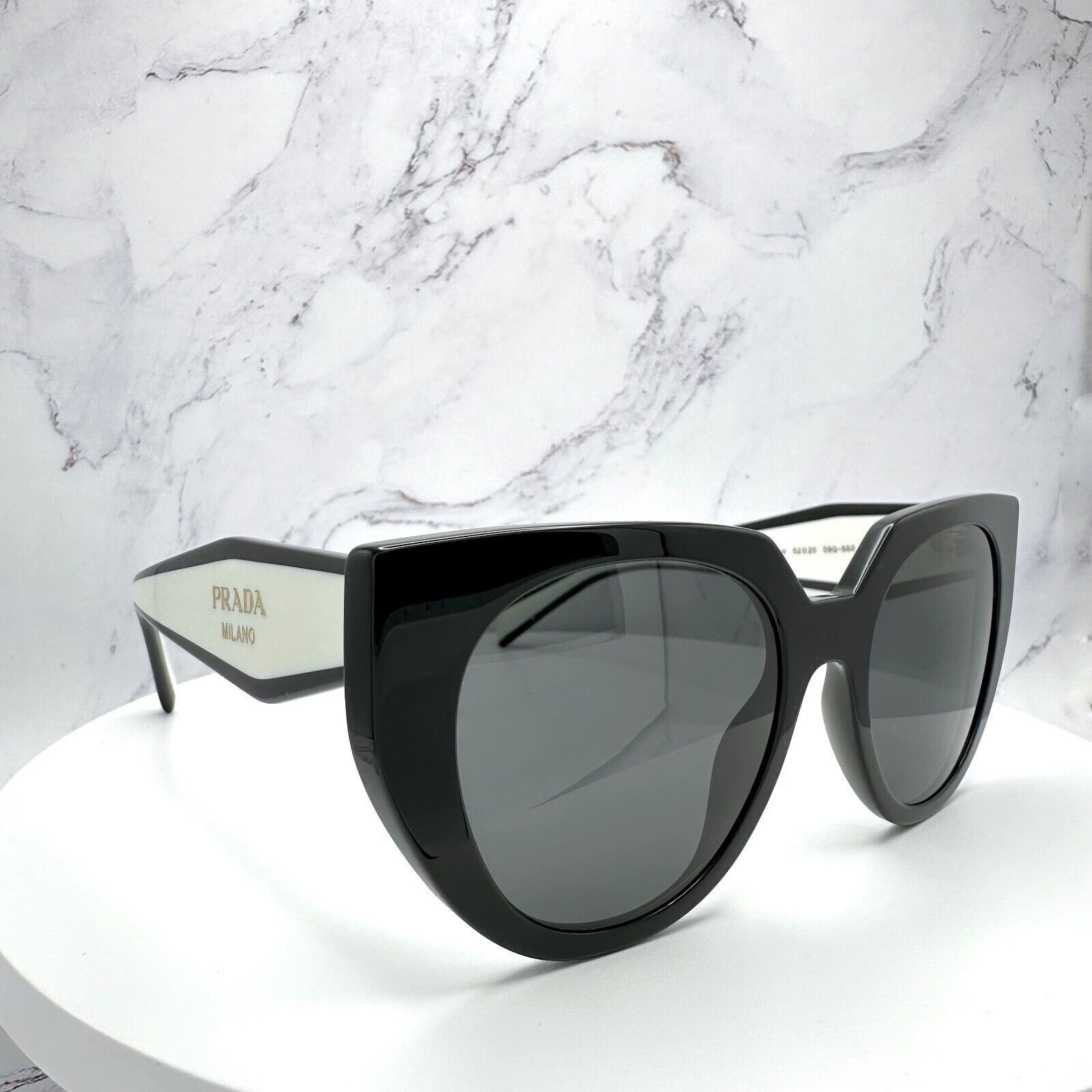 Prada New PRADA Sunglasses Symbole Black White Gold Metallic Logo Size ONE SIZE - 20 Thumbnail