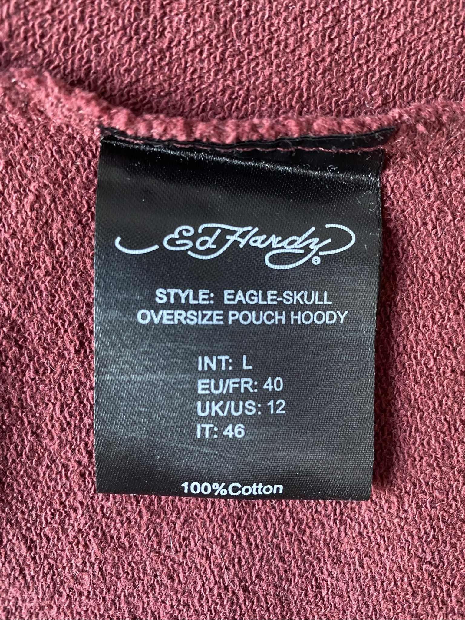 Ed Hardy Ed Hardy Eagle Skull Oversize Pouch Hoodie Washed Embroidery Size US L / EU 52-54 / 3 - 12 Thumbnail