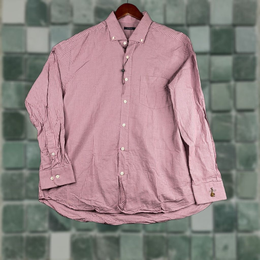 Vintage Turtleson Shirt 2XL Pink Check Button-Up Long Sleeve Mens Modern Preppy Casual Shirt Size US XXL / EU 58 / 5 - 1 Thumbnail