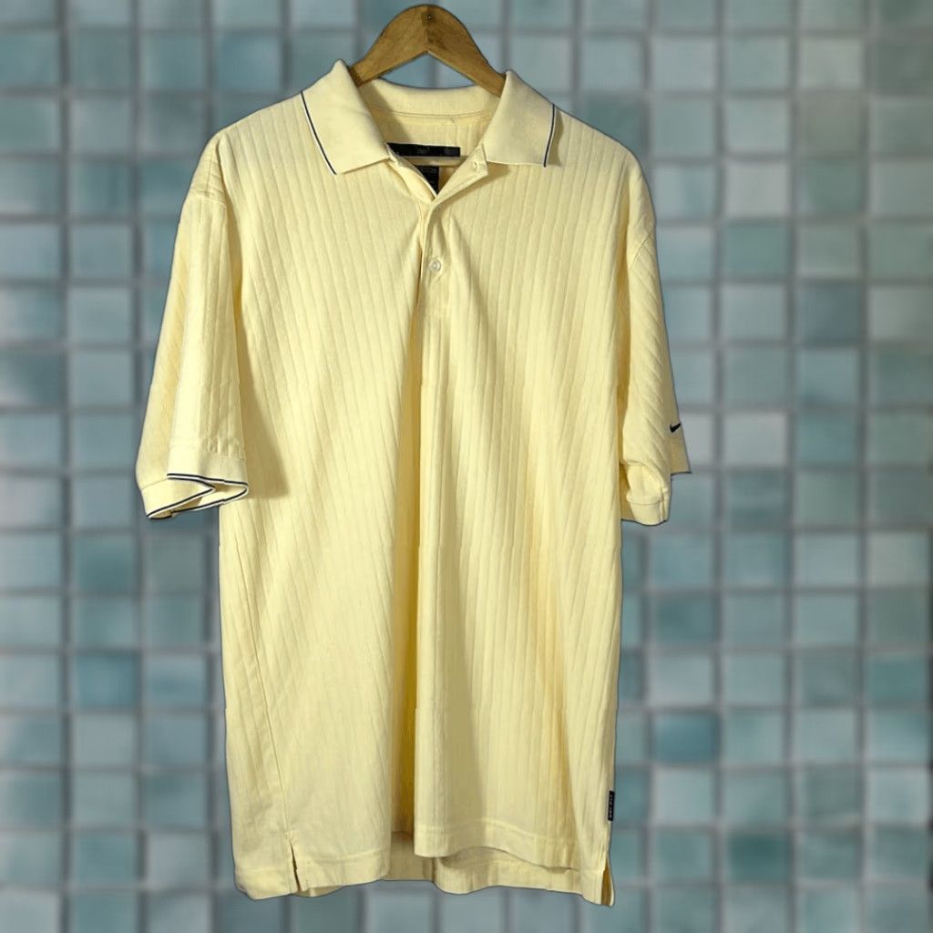 Nike Nike Golf Fit Dry Mens Polo Shirt Short Sleeve Ribbed Yellow L Large Size US L / EU 52-54 / 3 - 1 Thumbnail